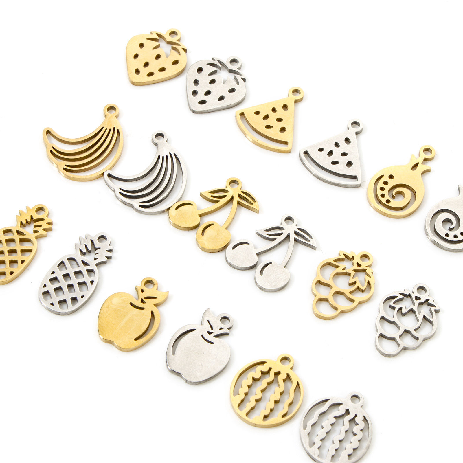 Bild von 304 Edelstahl Charms Obst Hohl