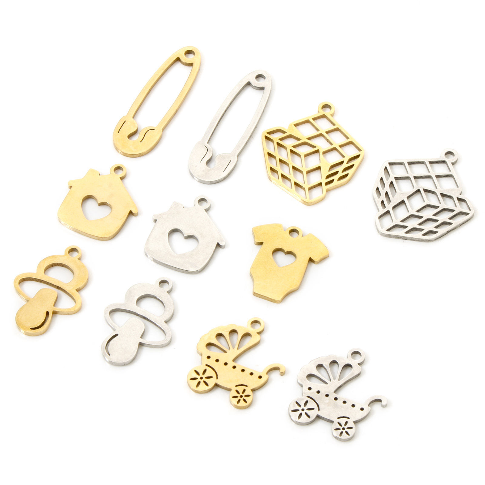 3 個 304ステンレス鋼 チャーム ルービックキューブ マジックキューブ チクビ 透かし の画像