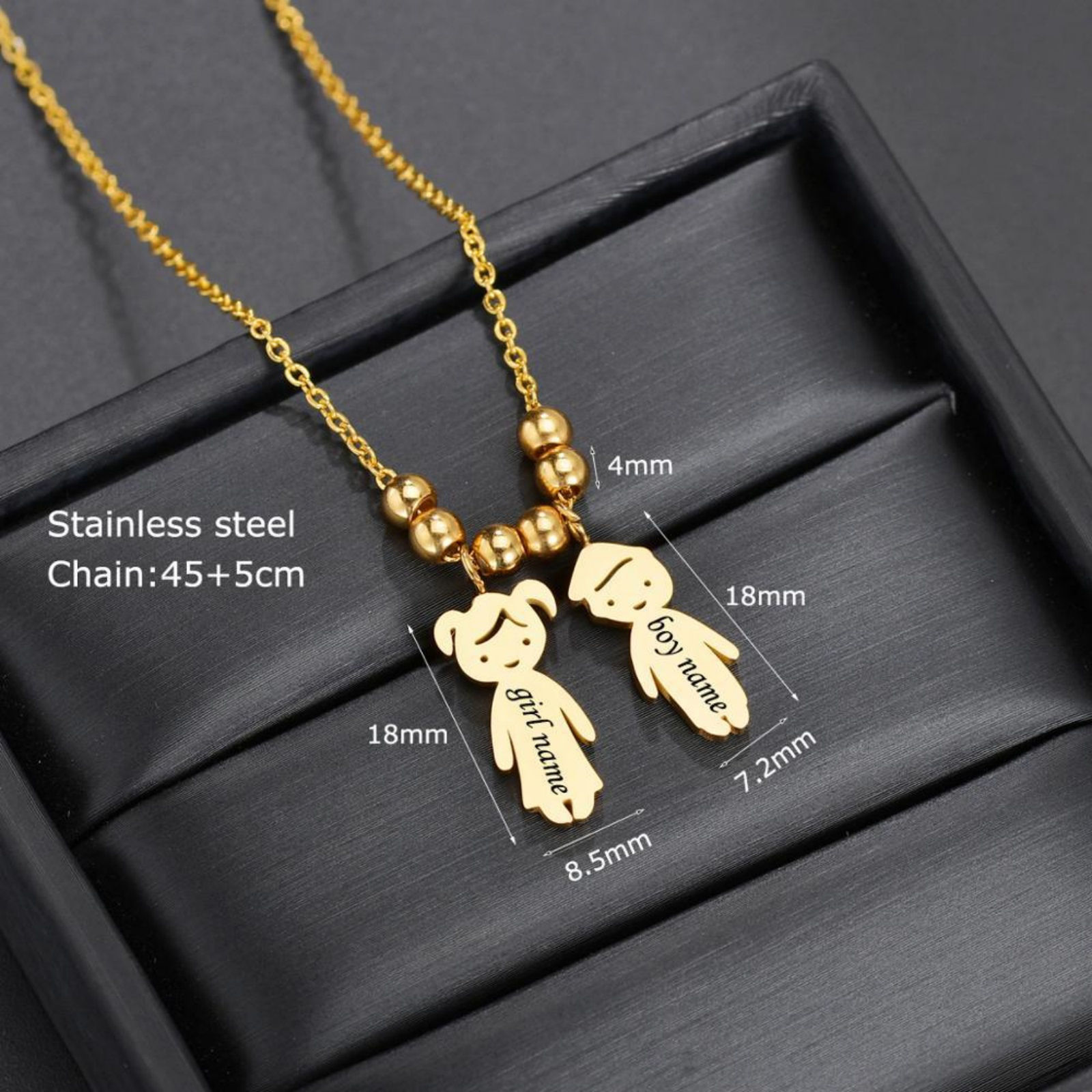Picture of 304 Stainless Steel Blank Stamping Tags Necklace Double-sided Polishing 45cm(17.7") long