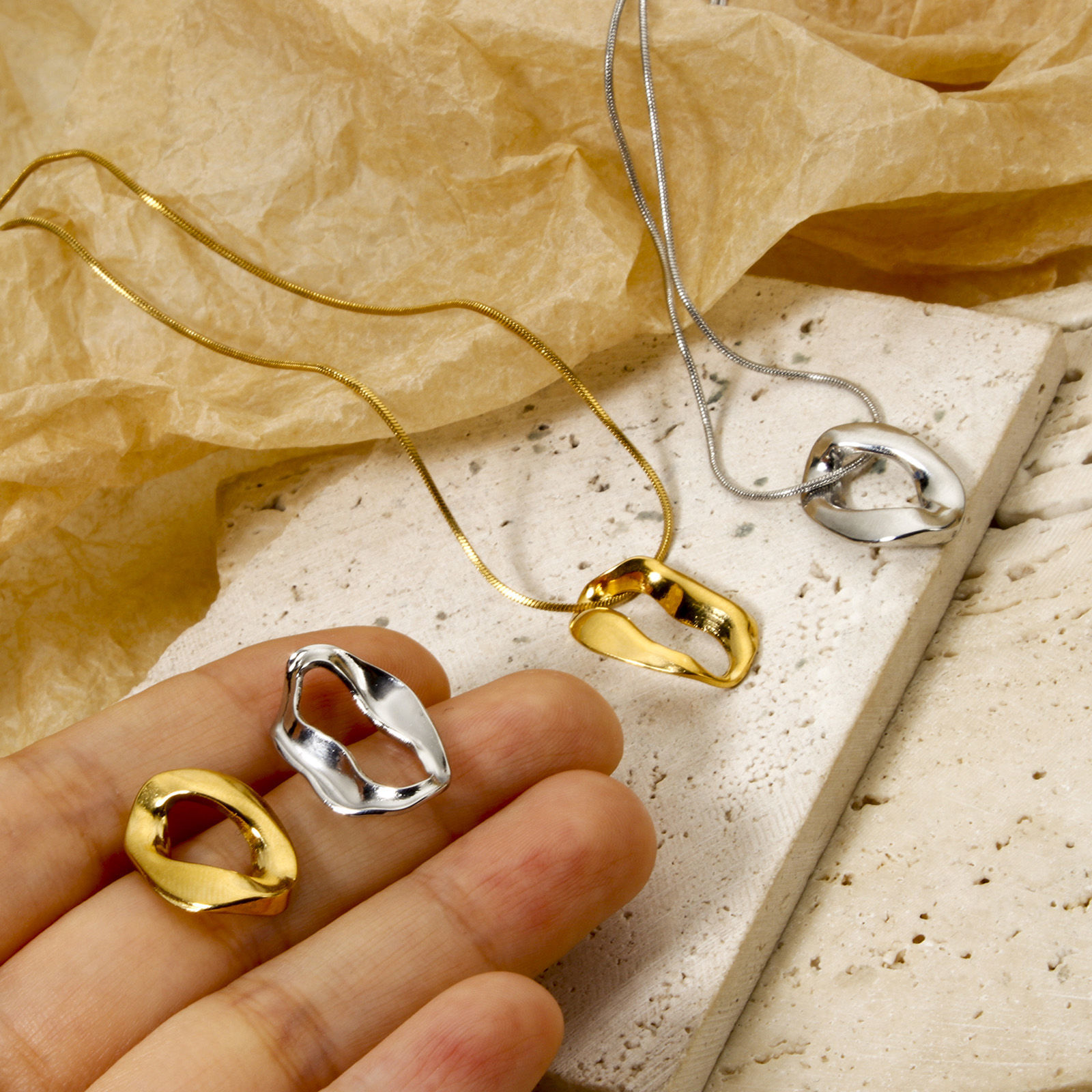 Bild von 304 Edelstahl Steckverbinder Charms Anhänger Geometrie