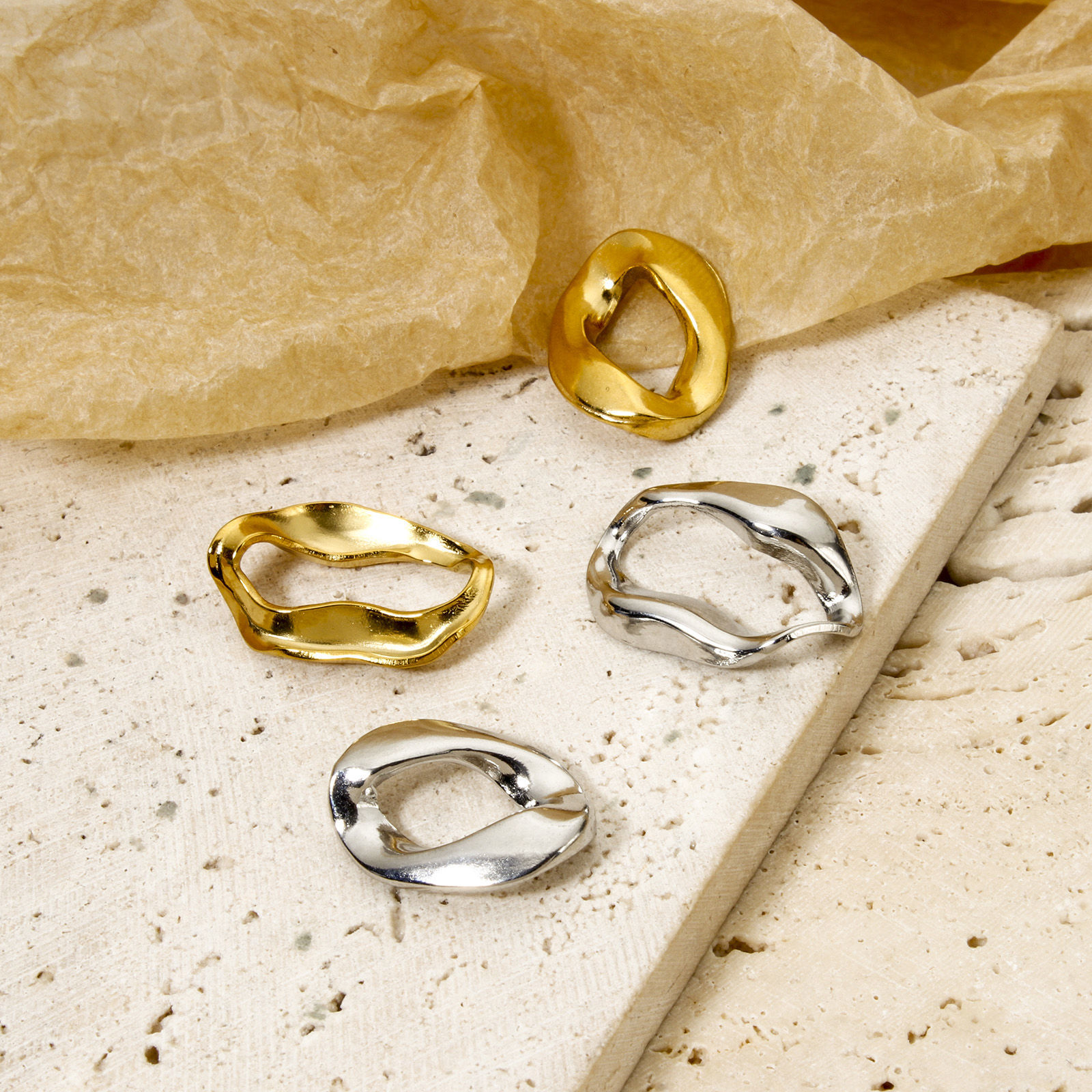 Bild von 304 Edelstahl Steckverbinder Charms Anhänger Geometrie