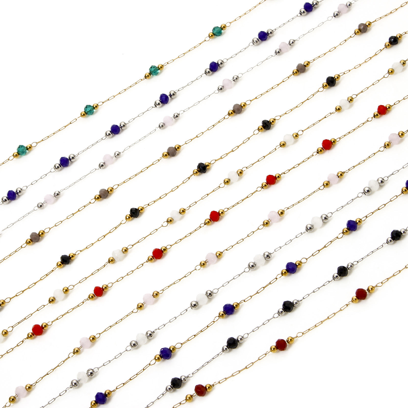 Image de 1 M Chaîne Perlée Accessoires pour la Fabrication de Bijoux Faits à la Main en 304 Acier Inoxydable 3mm