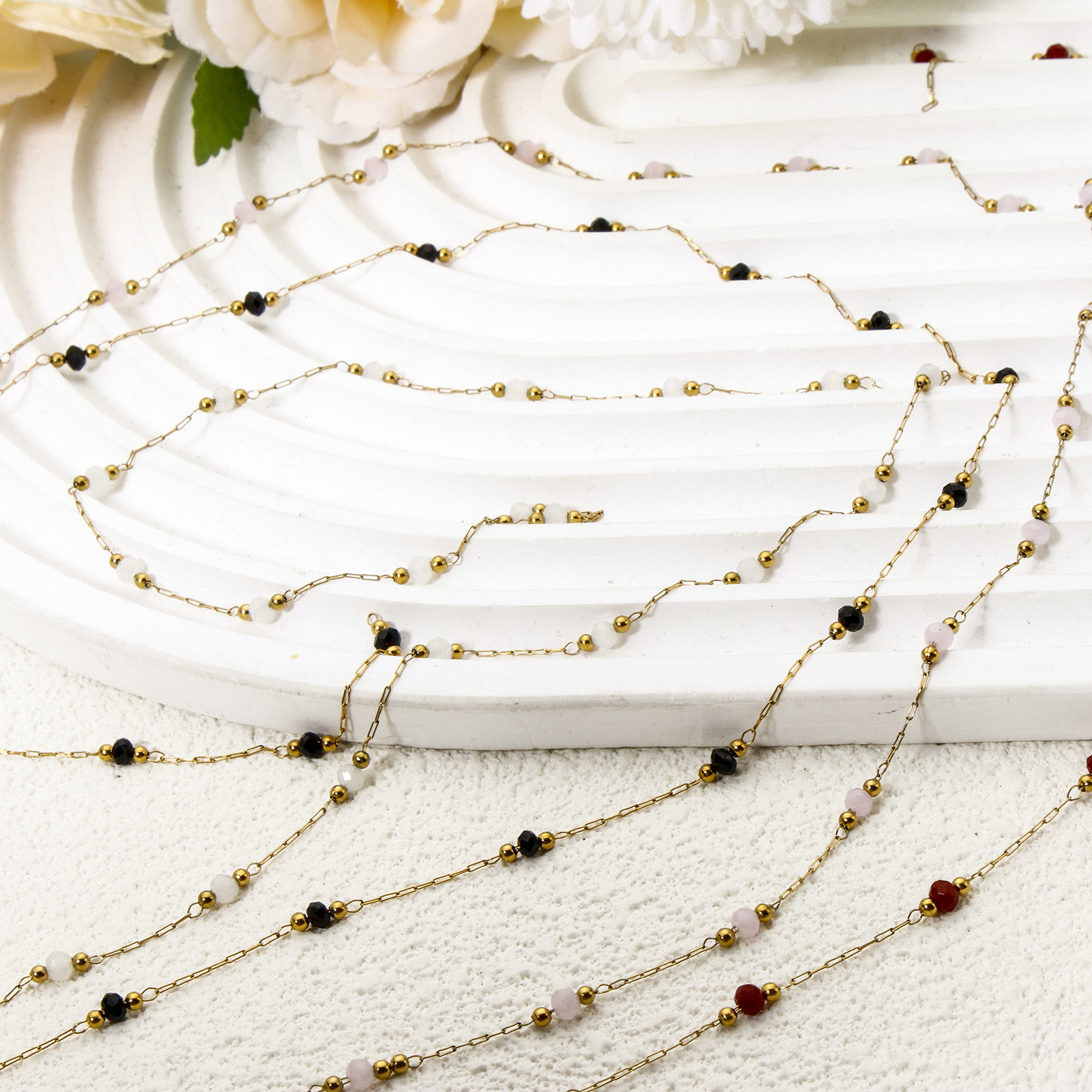 Image de 1 M Chaîne Perlée Accessoires pour la Fabrication de Bijoux Faits à la Main en 304 Acier Inoxydable 3mm