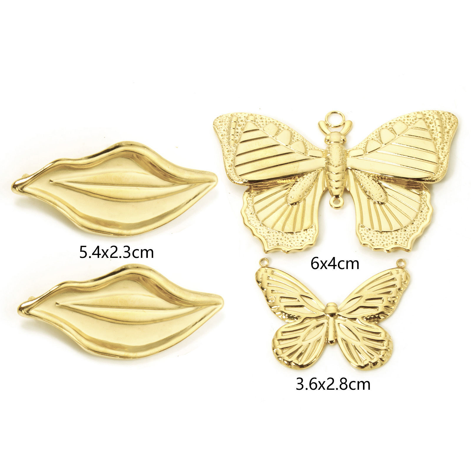 Picture of Eco-friendly PVD Vacuum Plating 304 Stainless Steel Insect Connectors Charms Pendants 18K Real Gold Plated Butterfly Animal