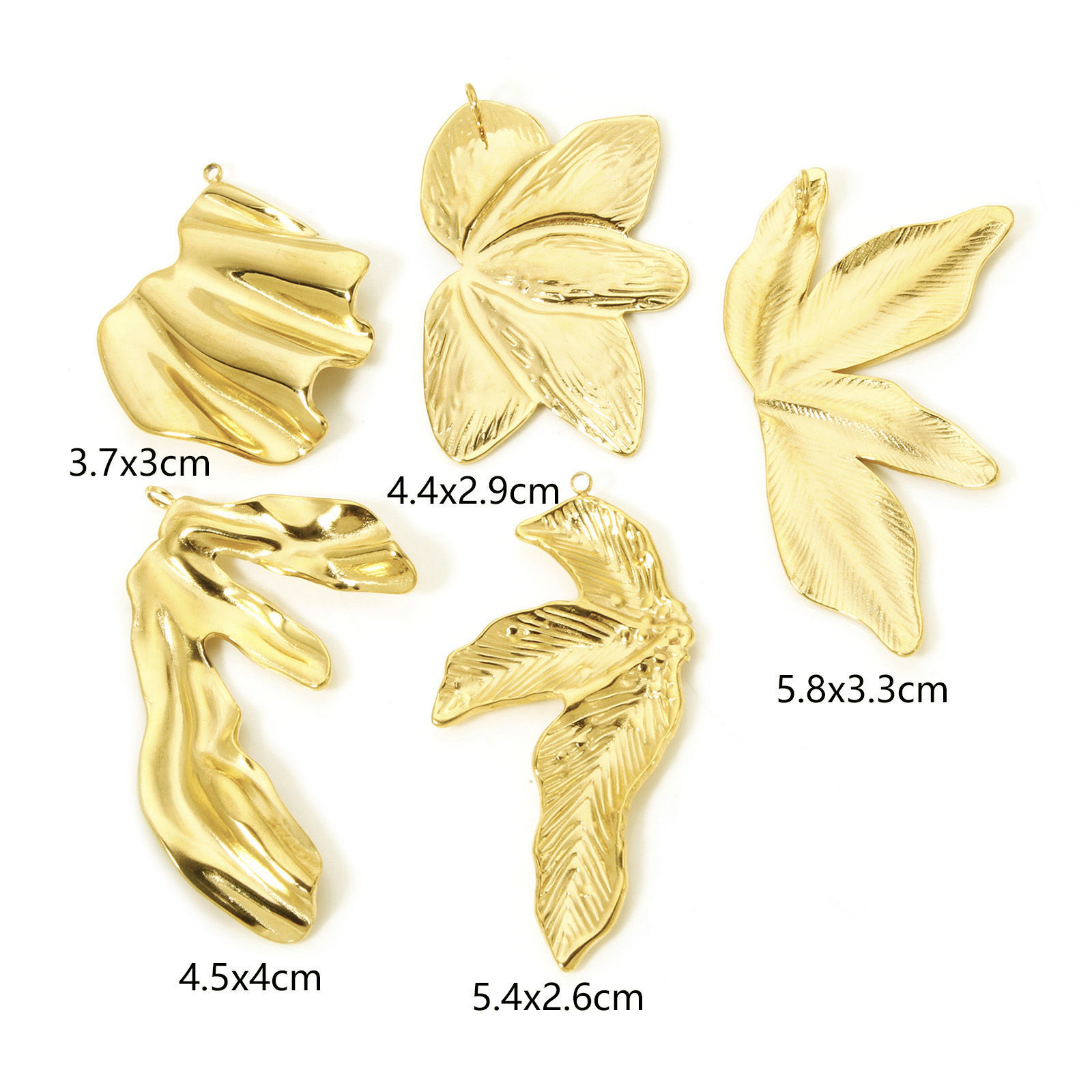Bild von Umweltfreundliche PVD-Vakuumbeschichtung 304 Edelstahl Flora Kollektion Anhänger Blätter 18K Echtgold plattiert