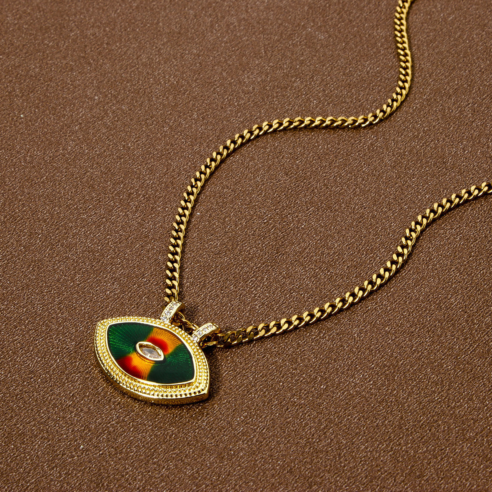 Picture of Eco-friendly Brass Charms 18K Real Gold Plated Enamel Clear Cubic Zirconia