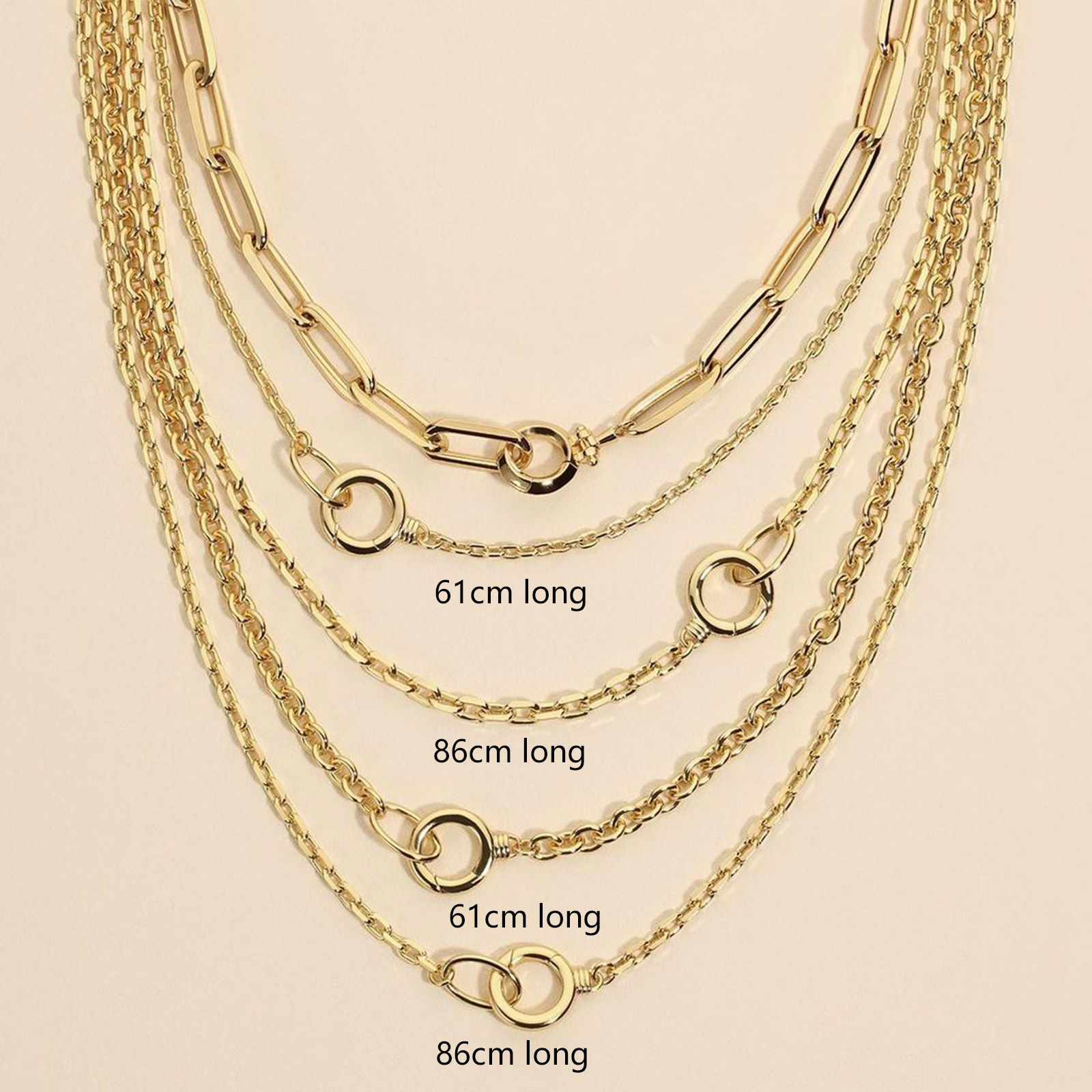 Picture of Eco-friendly PVD Vacuum Plating 18K Gold Plated 304 Stainless Steel Link Cable Chain With Spring Ring Clasp Necklace