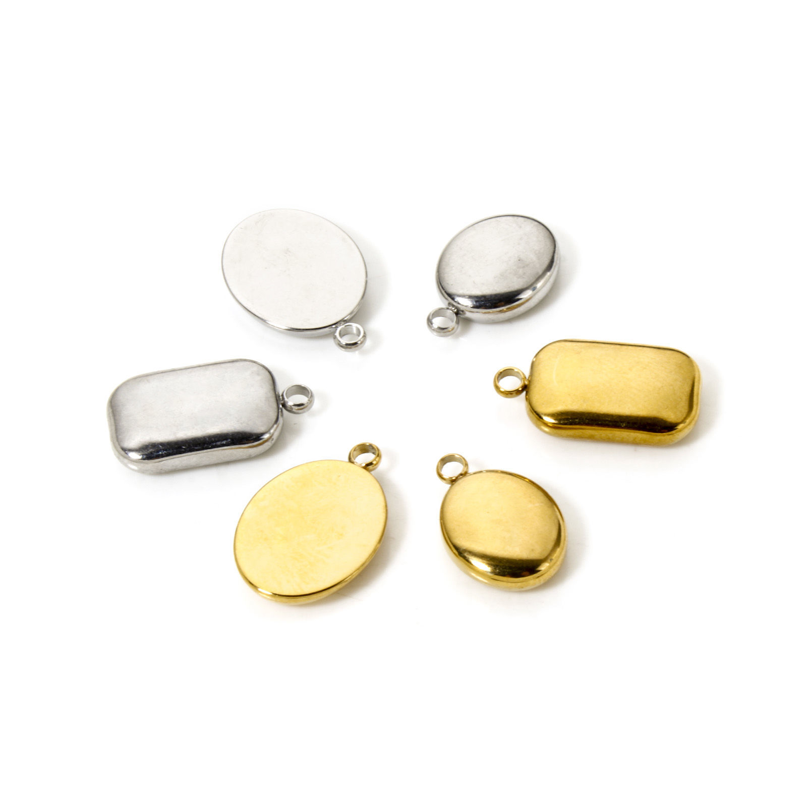 Picture of Eco-friendly PVD Vacuum Plating 304 Stainless Steel & Natural Shell Charms Multicolor Oval