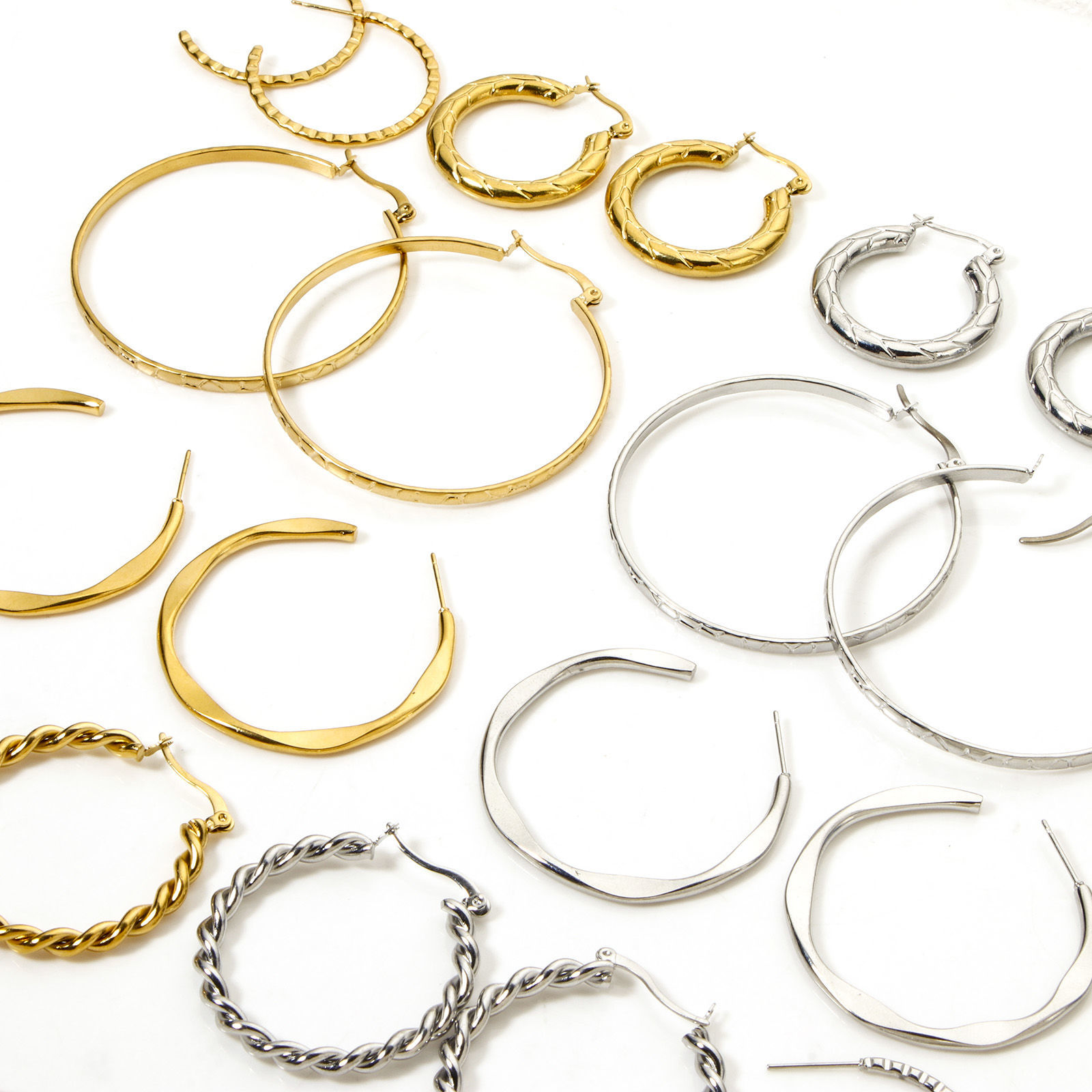 Picture of Exquisite Simple Silver Tone 304 Stainless Steel Hoop Earrings For Women