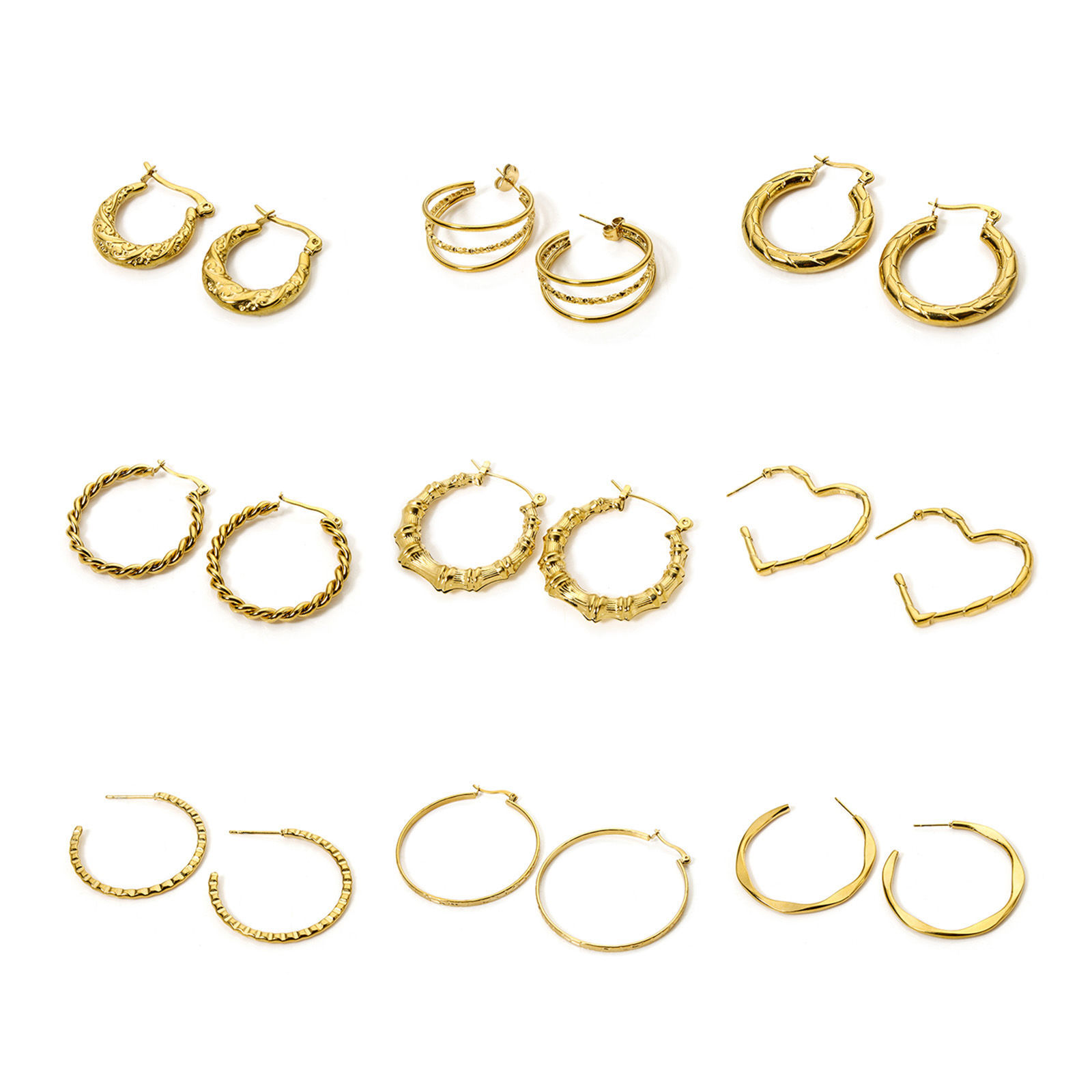 Picture of Eco-friendly PVD Vacuum Plating Exquisite Simple 18K Gold Plated 304 Stainless Steel Hoop Earrings For Women