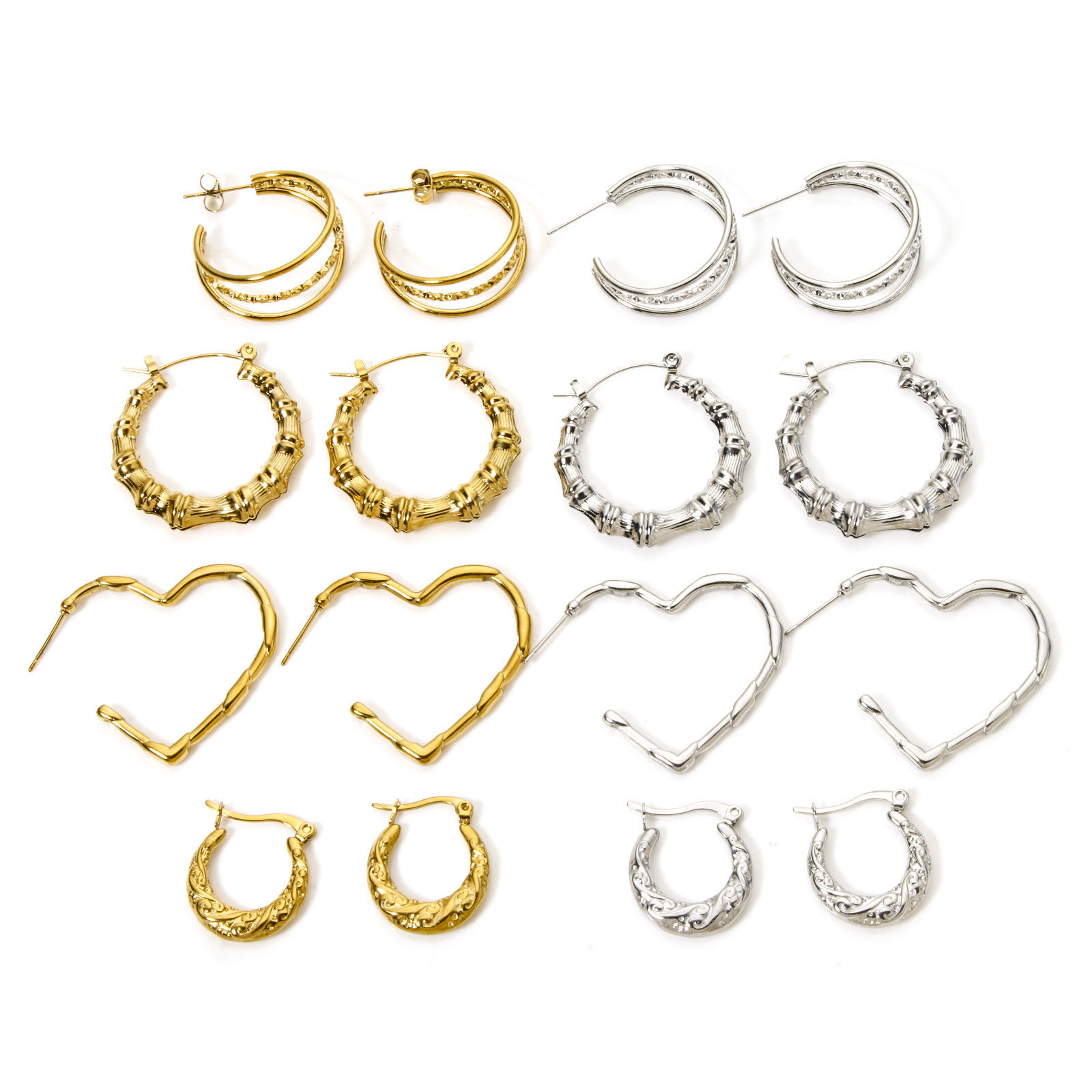 Picture of Eco-friendly PVD Vacuum Plating Exquisite Simple 18K Gold Plated 304 Stainless Steel Hoop Earrings For Women