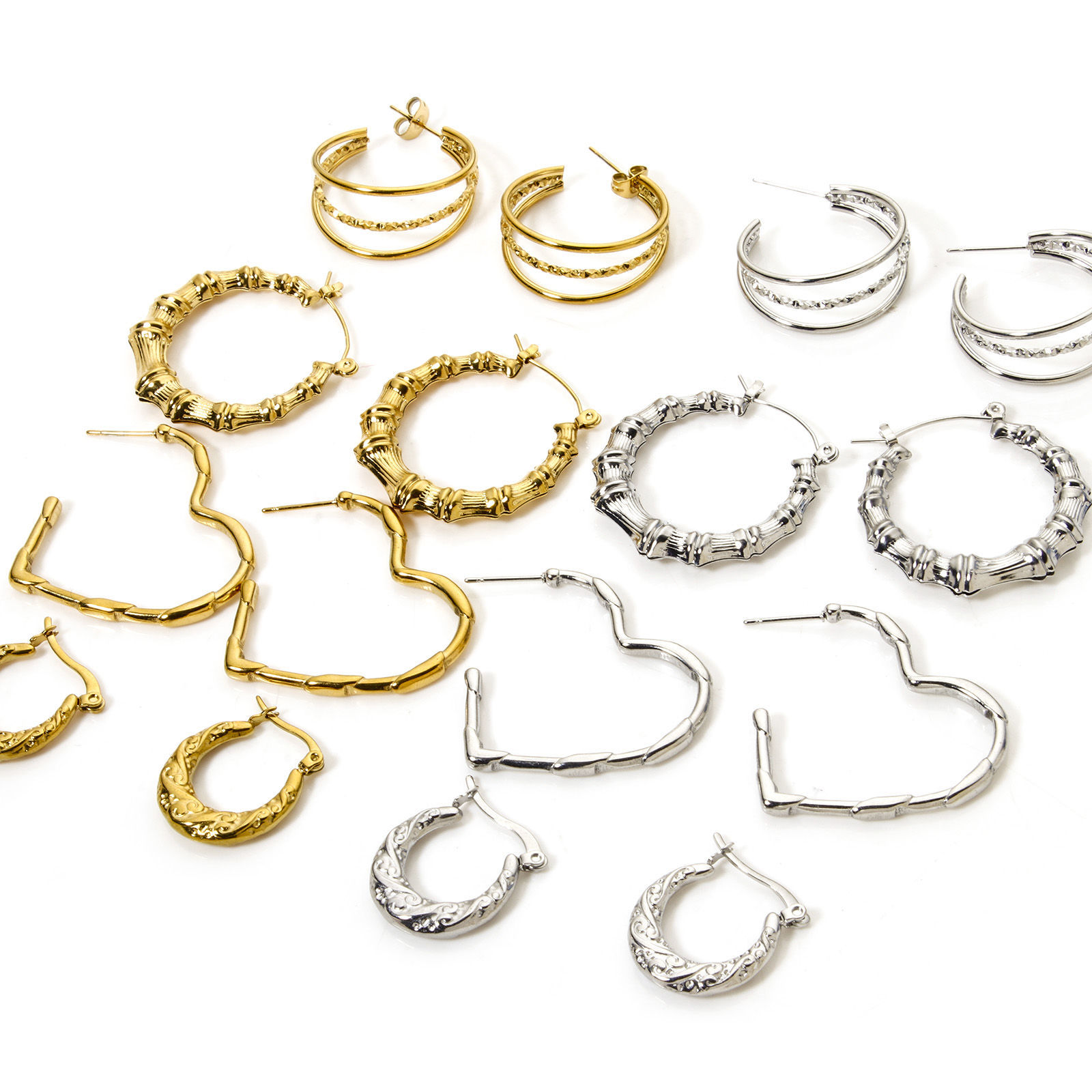 Picture of Eco-friendly PVD Vacuum Plating Exquisite Simple 18K Gold Plated 304 Stainless Steel Hoop Earrings For Women