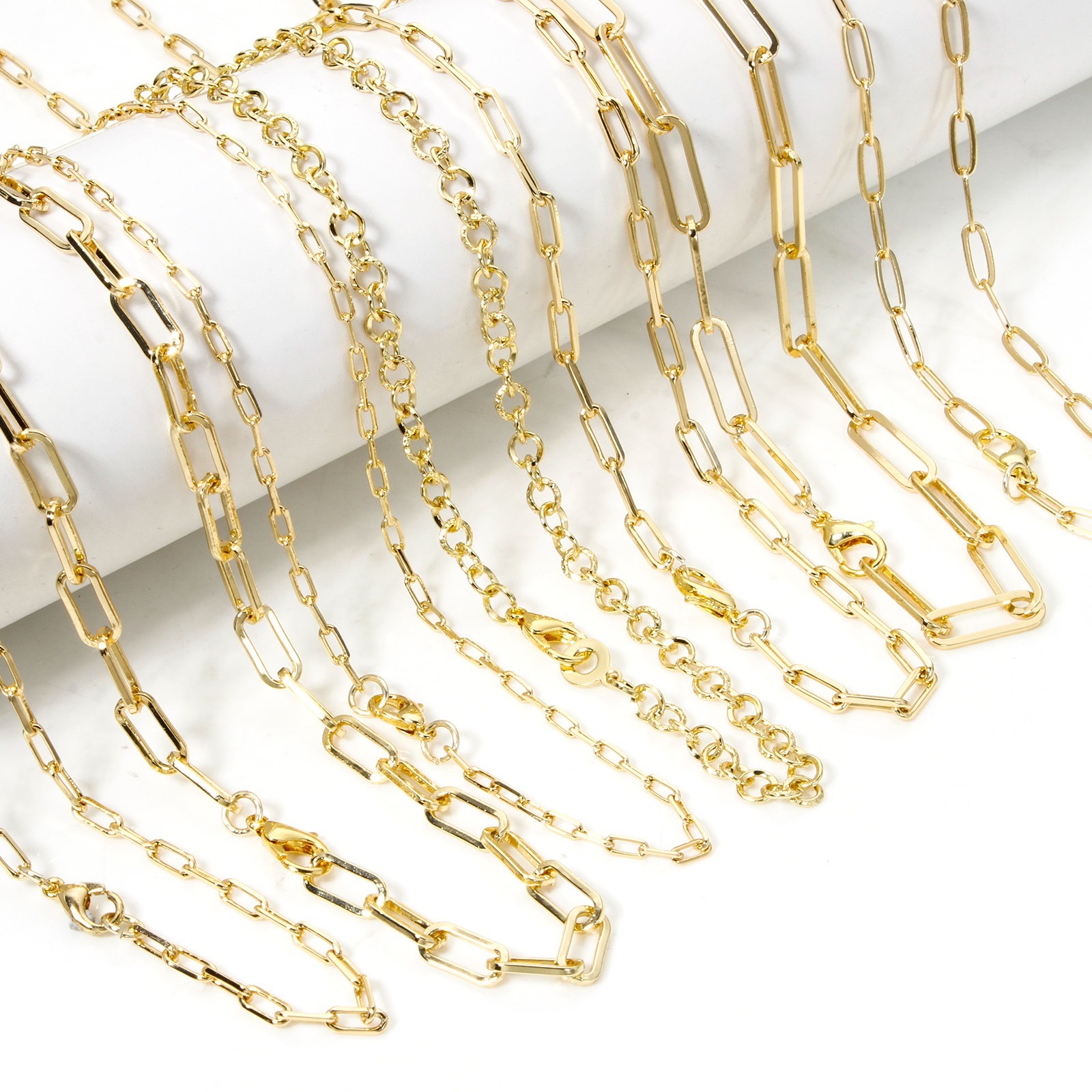Imagen de 1 Unidad Respetuoso del Medio Ambiente Latón Catena di Fermagli Collares 18K Oro Real Chapado