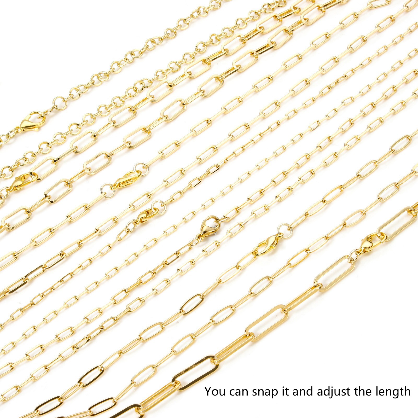 Imagen de 1 Unidad Respetuoso del Medio Ambiente Latón Catena di Fermagli Collares 18K Oro Real Chapado