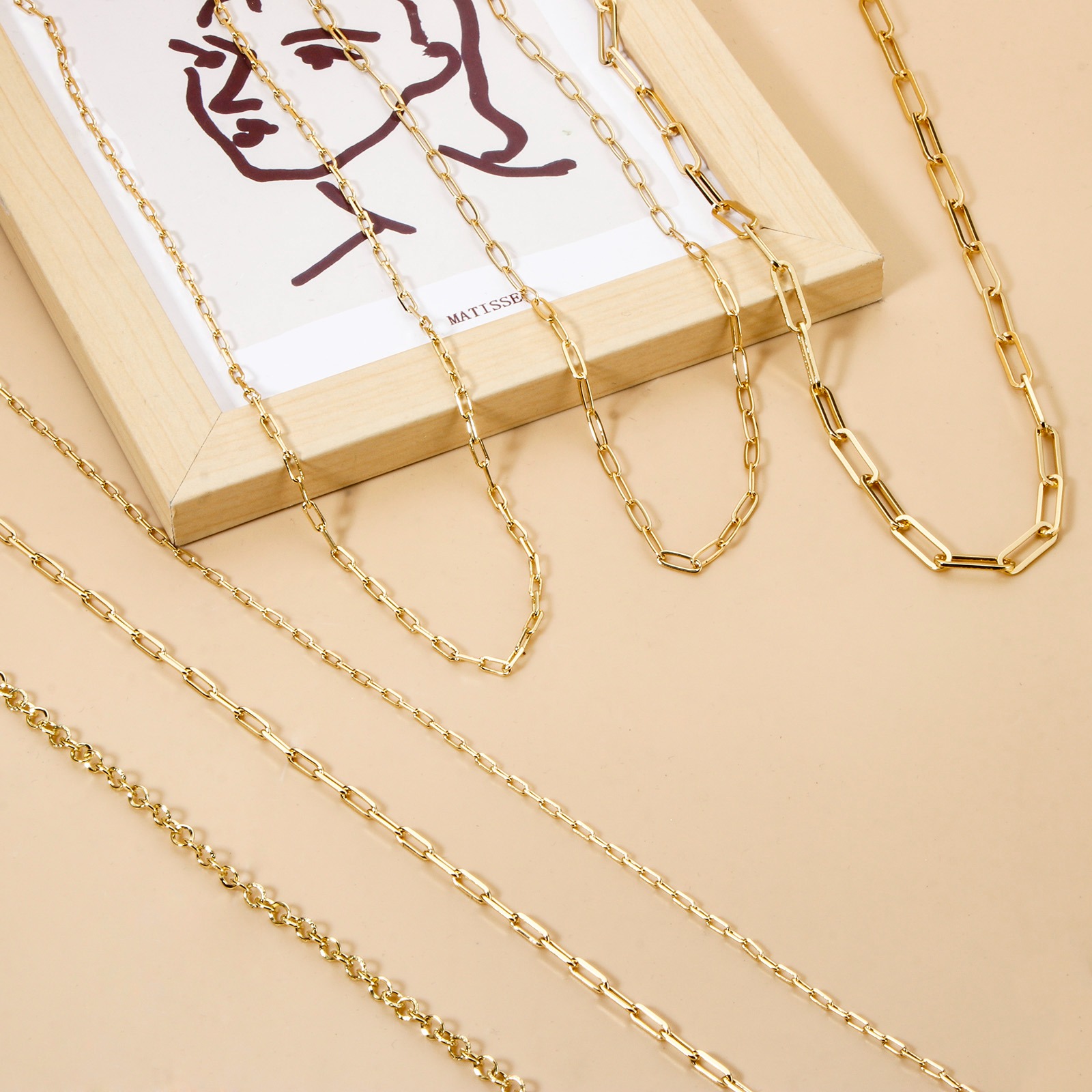 Imagen de 1 Unidad Respetuoso del Medio Ambiente Latón Catena di Fermagli Collares 18K Oro Real Chapado