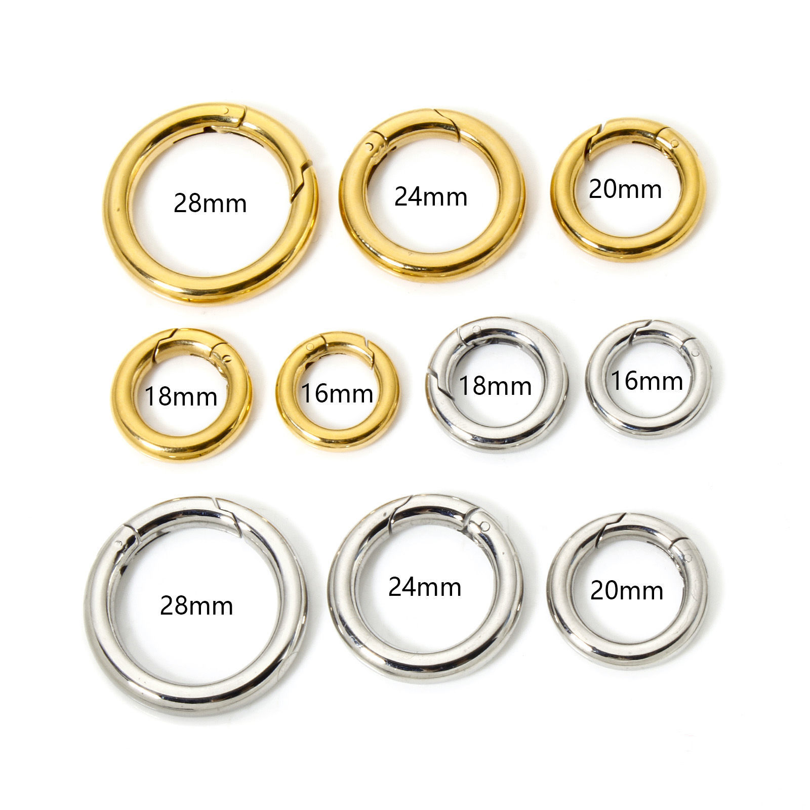 Picture of 304 Stainless Steel Bolt Spring Ring Clasps Round Multicolor Polished