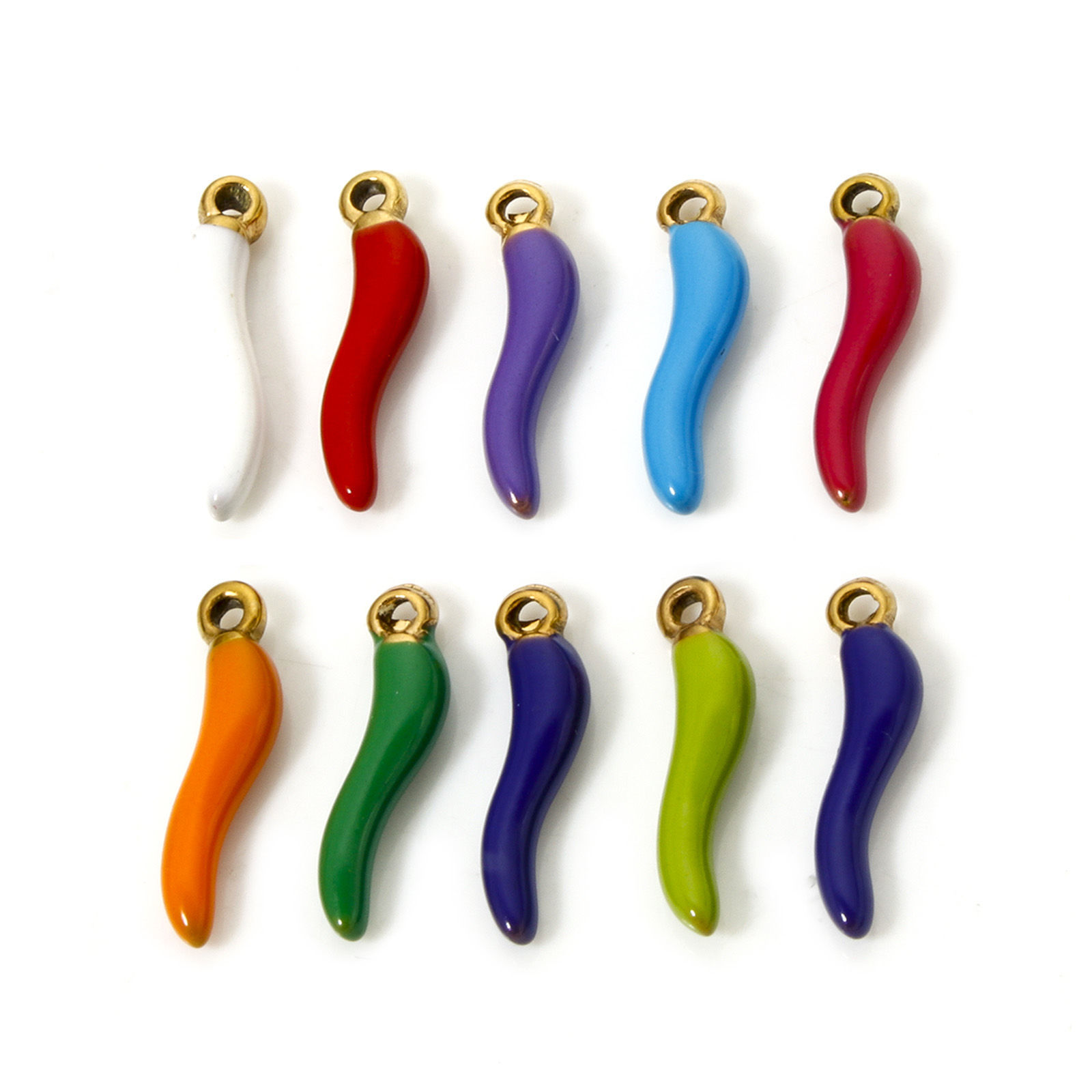 Picture of Eco-friendly PVD Vacuum Plating 304 Stainless Steel 3D Charms 18K Gold Plated Chili Enamel 15mm x 4mm