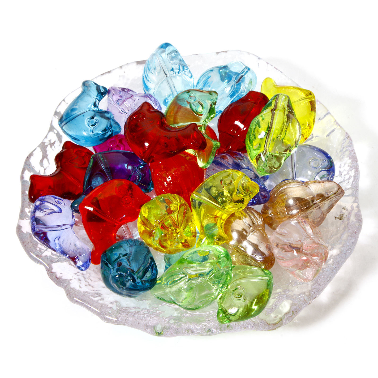 Imagen de 10 Unidades Vidrio Joyería del océano Cuentas Para Hacer Joyas De Bricolaje Caracola, Al Azar Color Mezclado Transparente Delfín 3D
