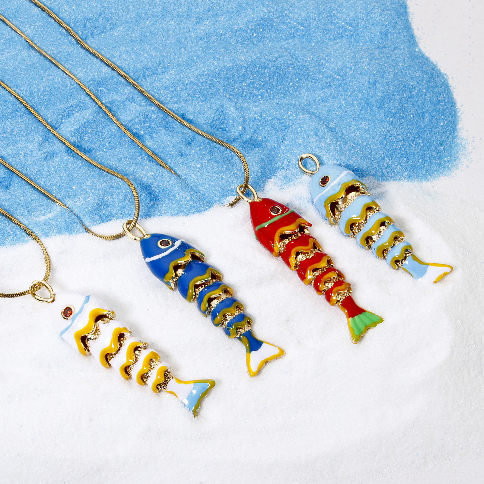 Imagen de 1 Unidad Respetuoso del Medio Ambiente Latón Joyería del océano Colgantes 18K Oro Real Chapado Multicolor Esmalte Pez Movible 4.1cm x 1cm