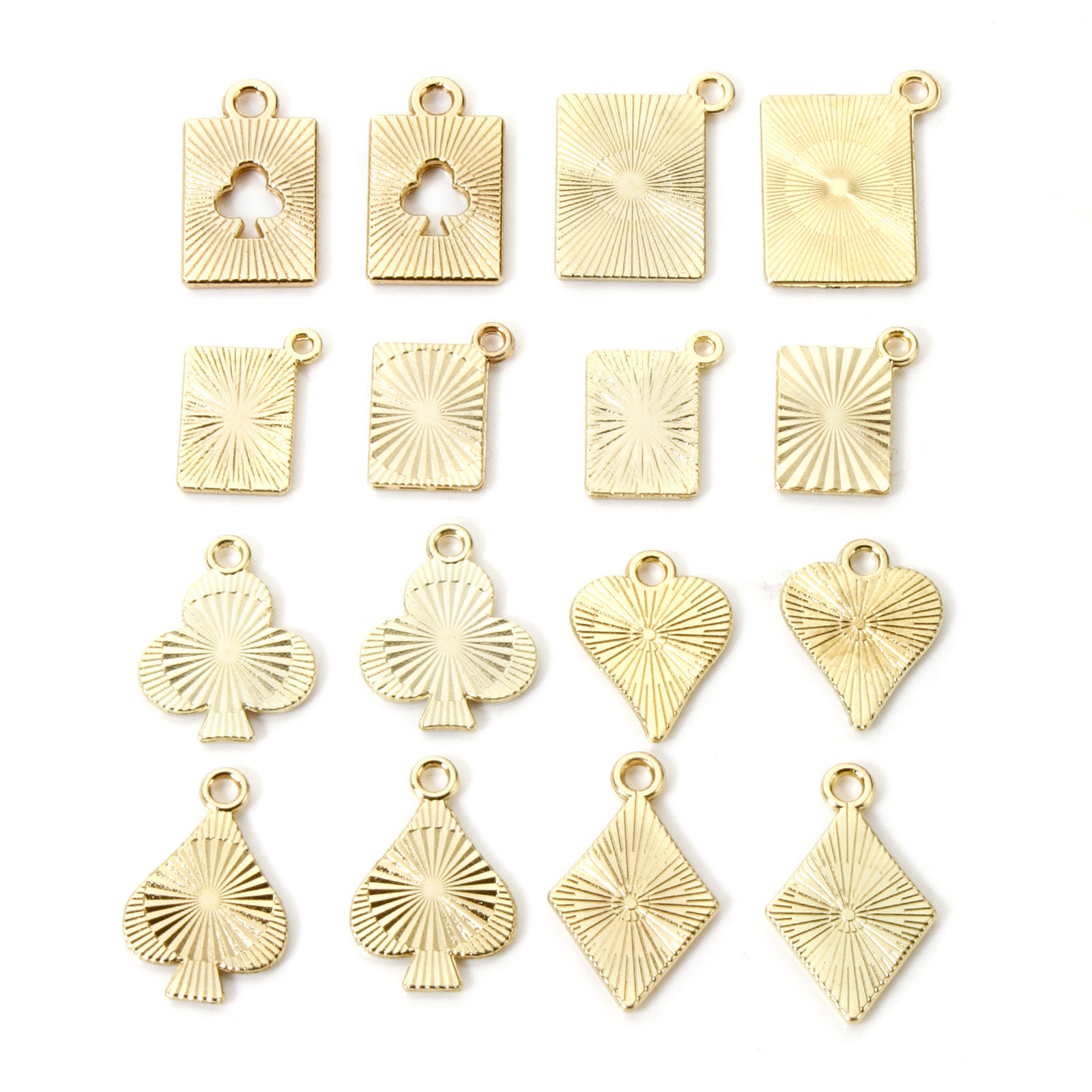 Picture of Zinc Based Alloy Poker/ Paper Card/ Game Card Charms Gold Plated Multicolor Enamel