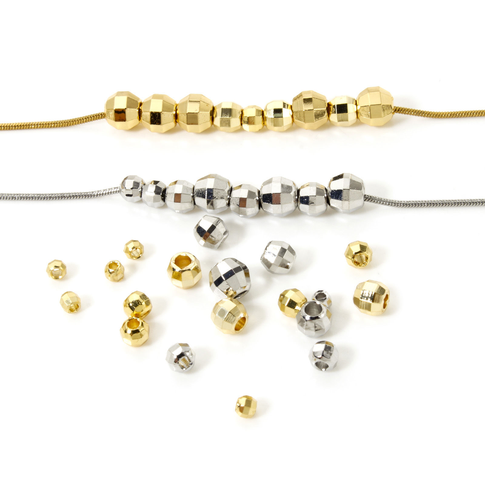 Picture of Eco-friendly Brass Beads For DIY Jewelry Making Single Hole Real Gold Plated Round Disc Faceted