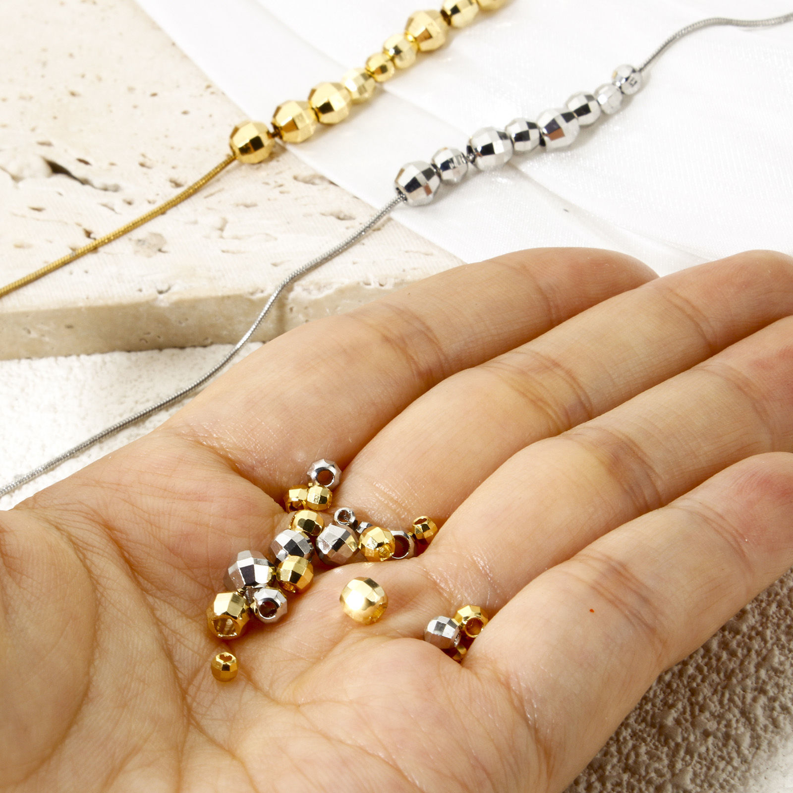 Picture of Eco-friendly Brass Beads For DIY Jewelry Making Single Hole Real Gold Plated Round Disc Faceted