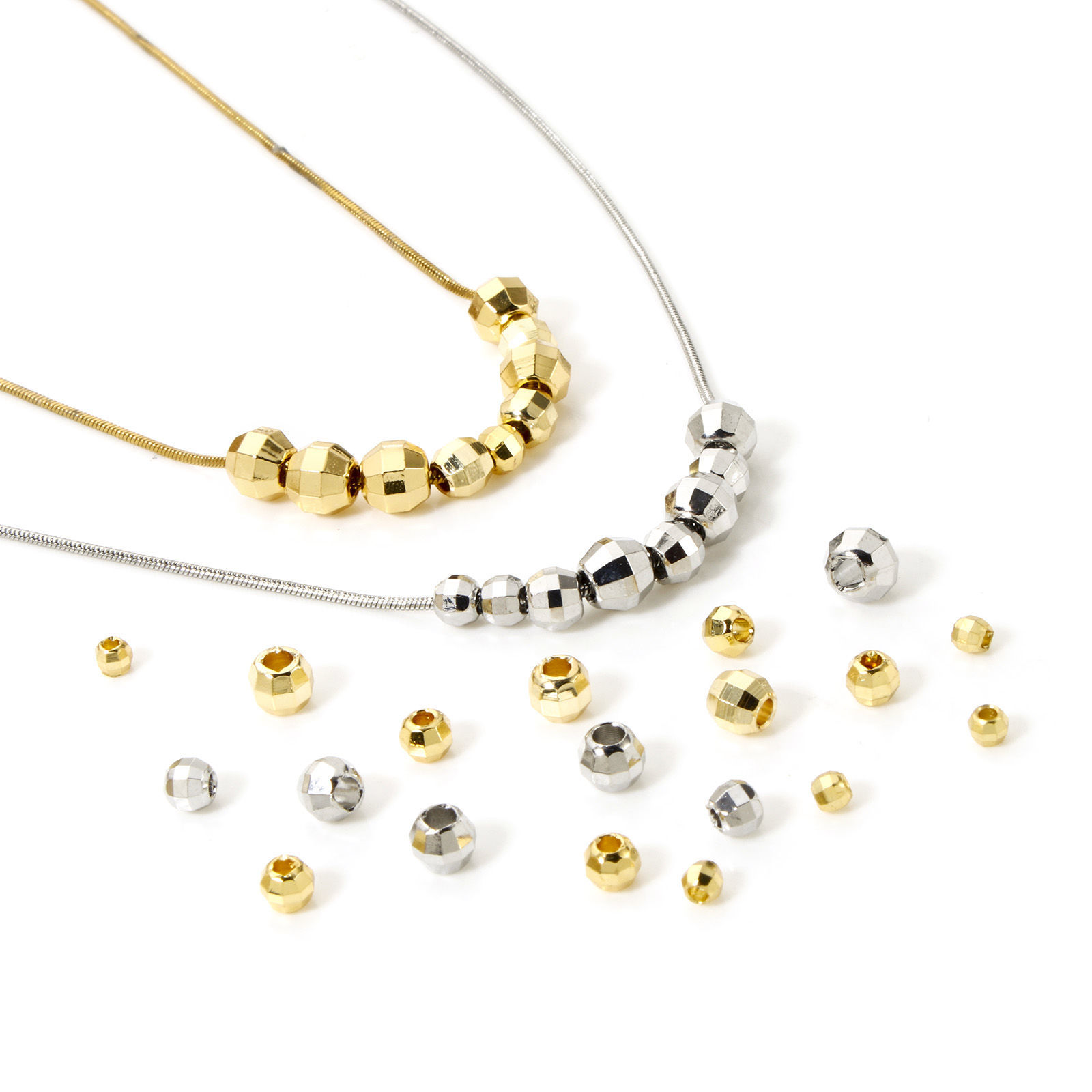 Picture of Eco-friendly Brass Beads For DIY Jewelry Making Single Hole Real Gold Plated Round Disc Faceted
