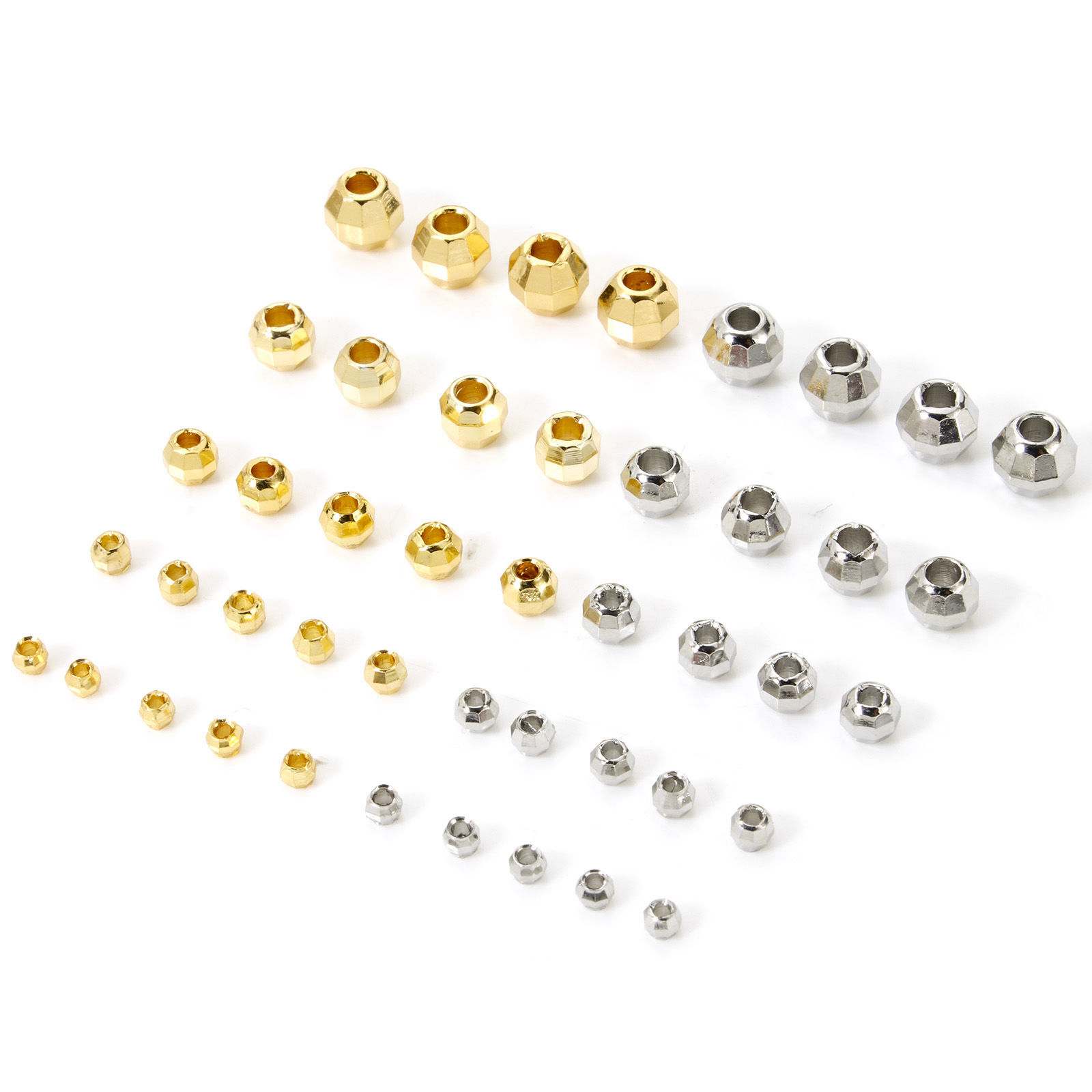 Picture of Eco-friendly Brass Beads For DIY Jewelry Making Single Hole Real Gold Plated Round Disc Faceted