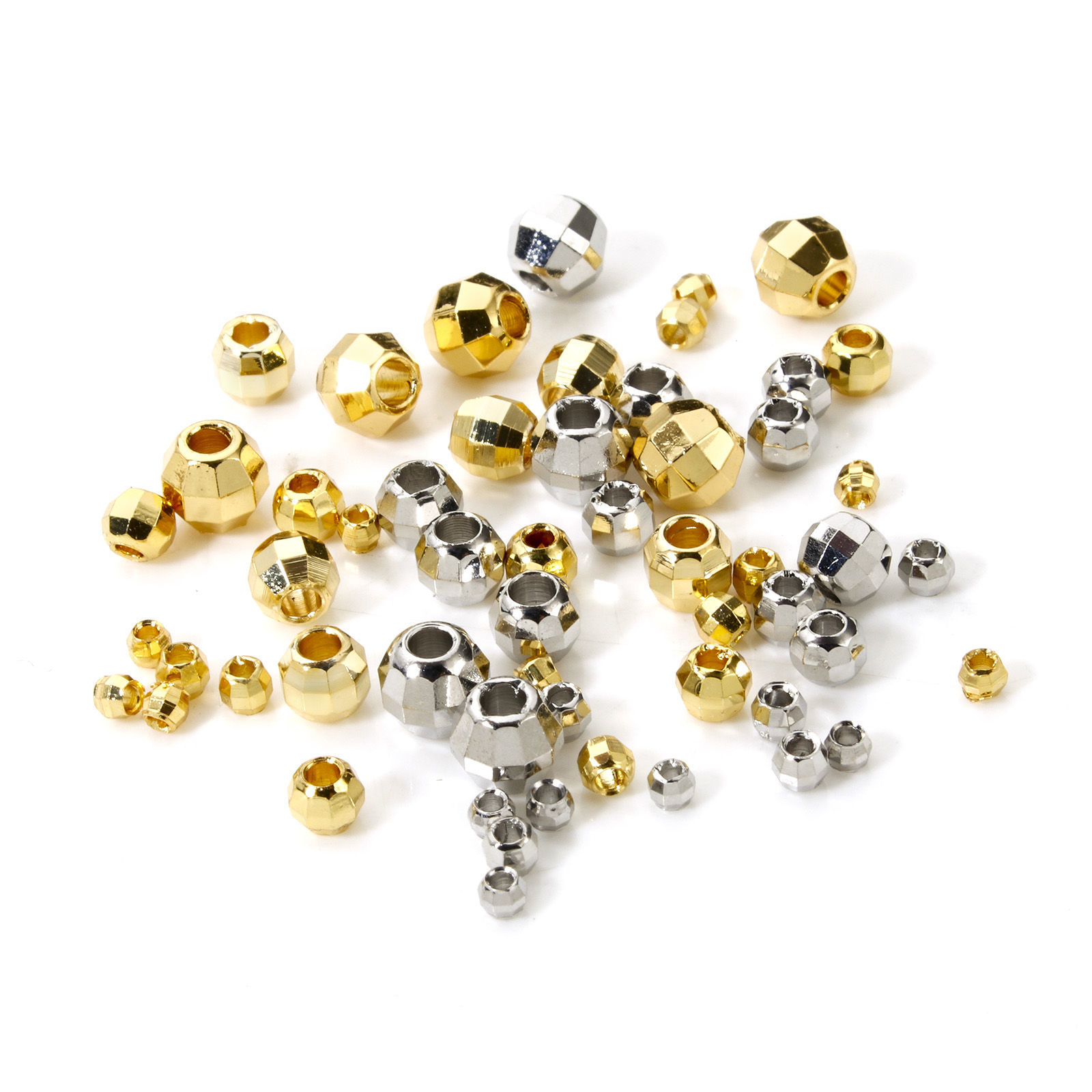 Picture of Eco-friendly Brass Beads For DIY Jewelry Making Single Hole Real Gold Plated Round Disc Faceted