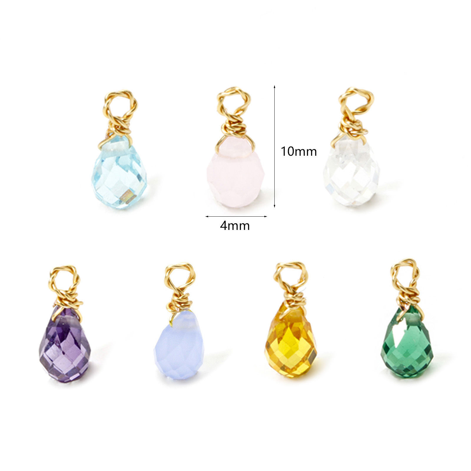 Bild von Umweltfreundliche PVD-Vakuumbeschichtung 304 Edelstahl Mini Charms Tropfen Vergoldet Facettiert 10mm x 4mm