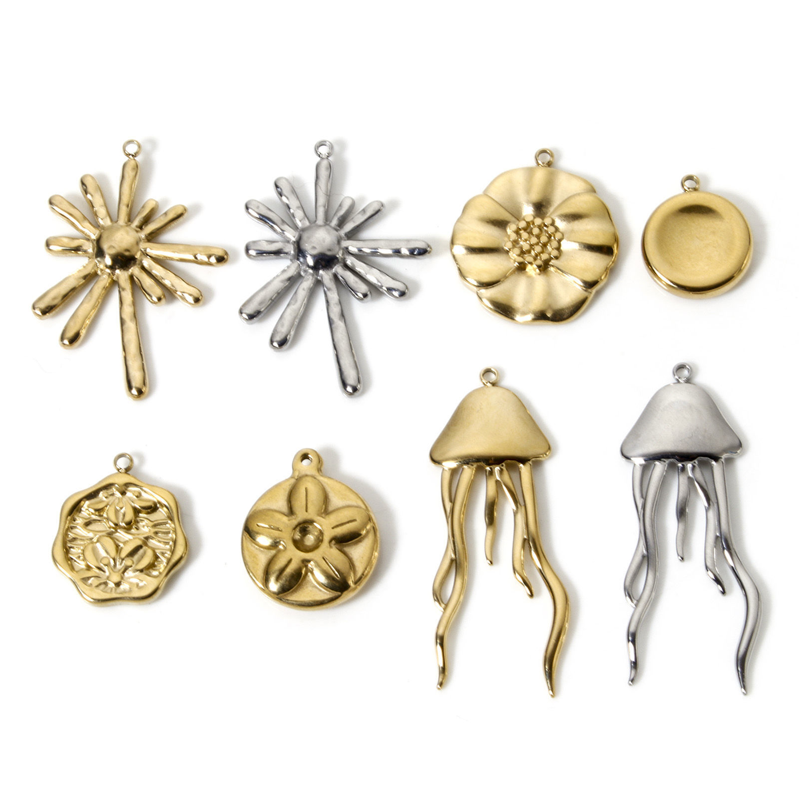 Bild von Umweltfreundliche PVD-Vakuumbeschichtung 304 Edelstahl Charms 14K Echtgold plattiert