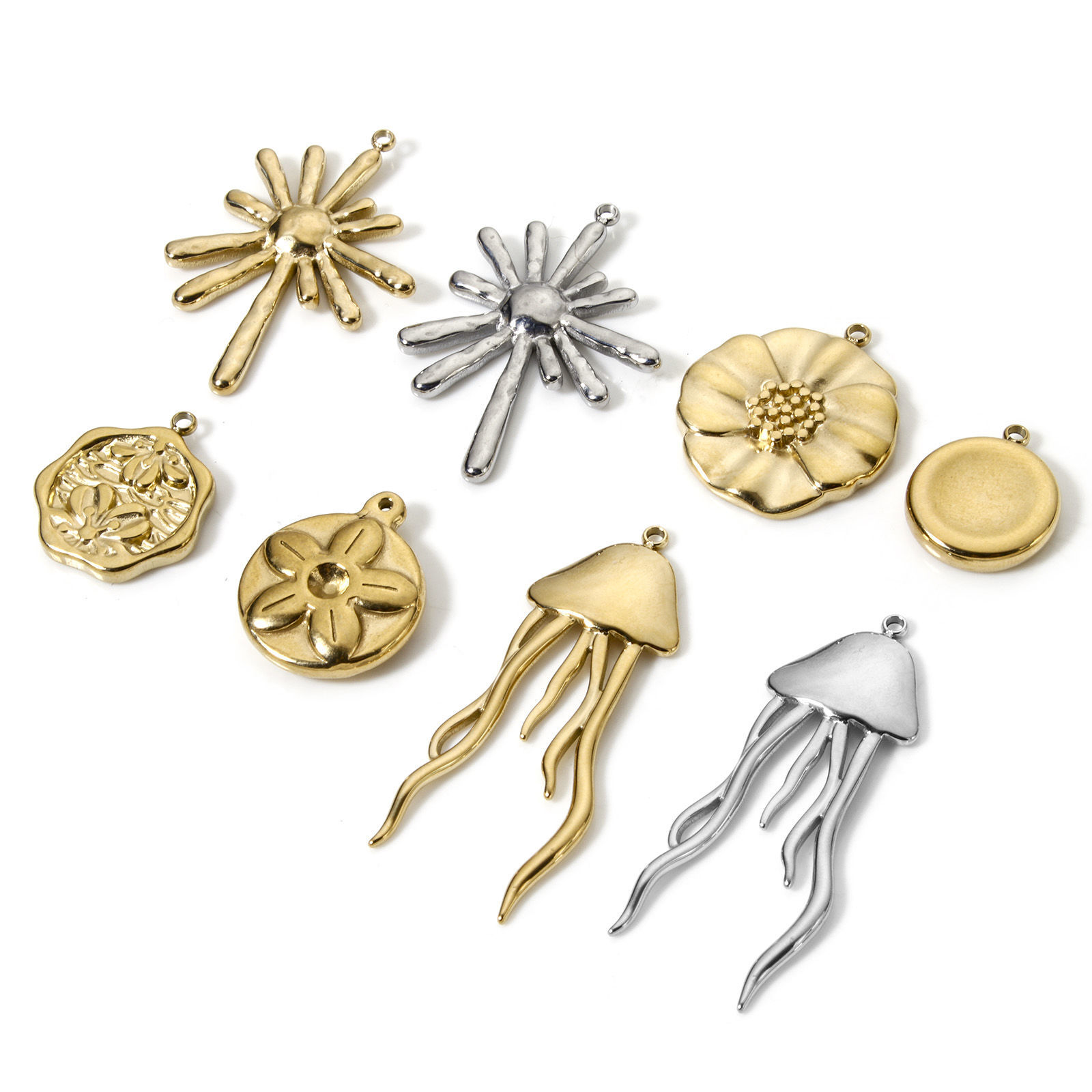 Bild von Umweltfreundliche PVD-Vakuumbeschichtung 304 Edelstahl Charms 14K Echtgold plattiert