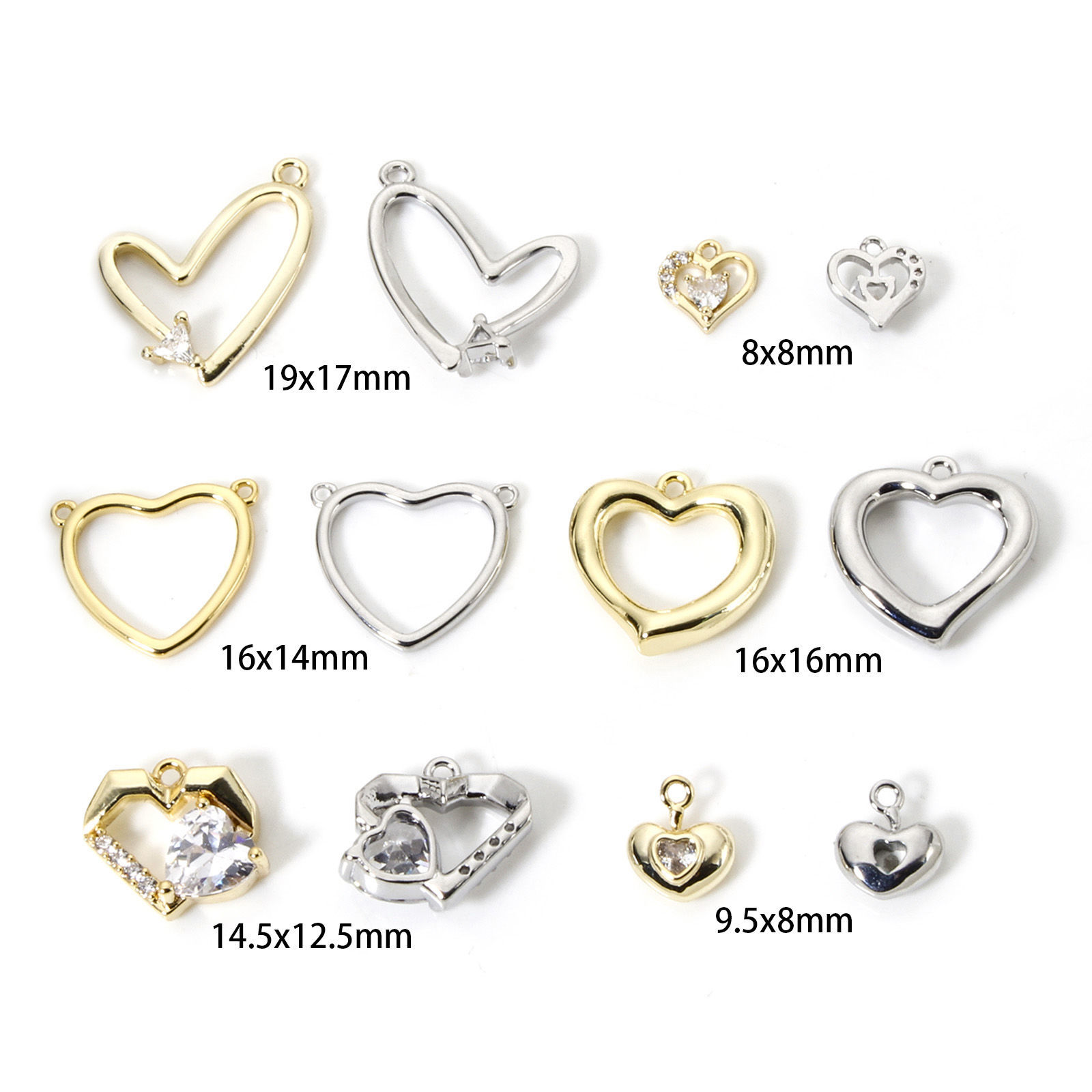 Picture of Brass Valentine's Day Charms Multicolor Heart