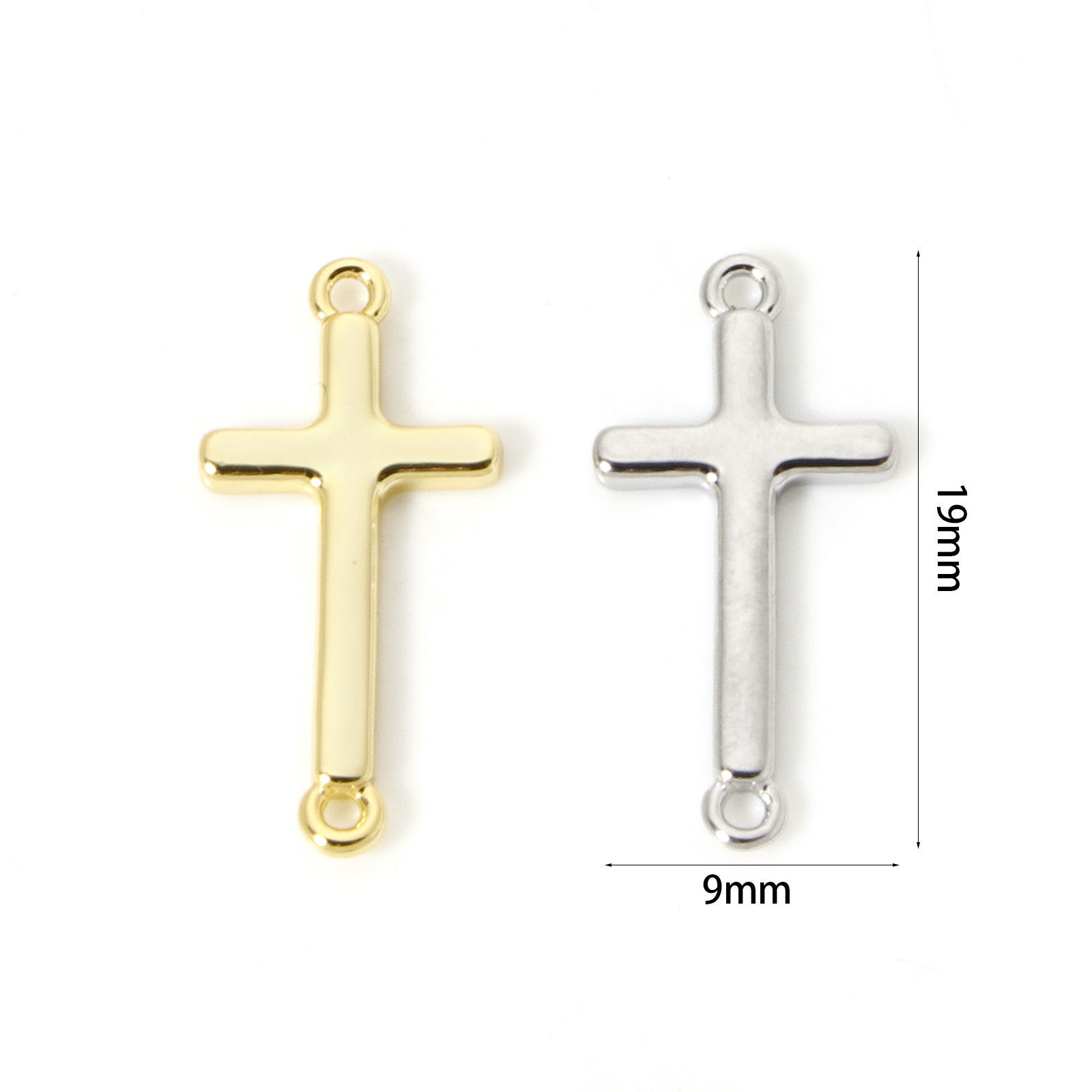 Picture of Brass Religious Connectors Charms Pendants Multicolor Cross 19mm x 9mm