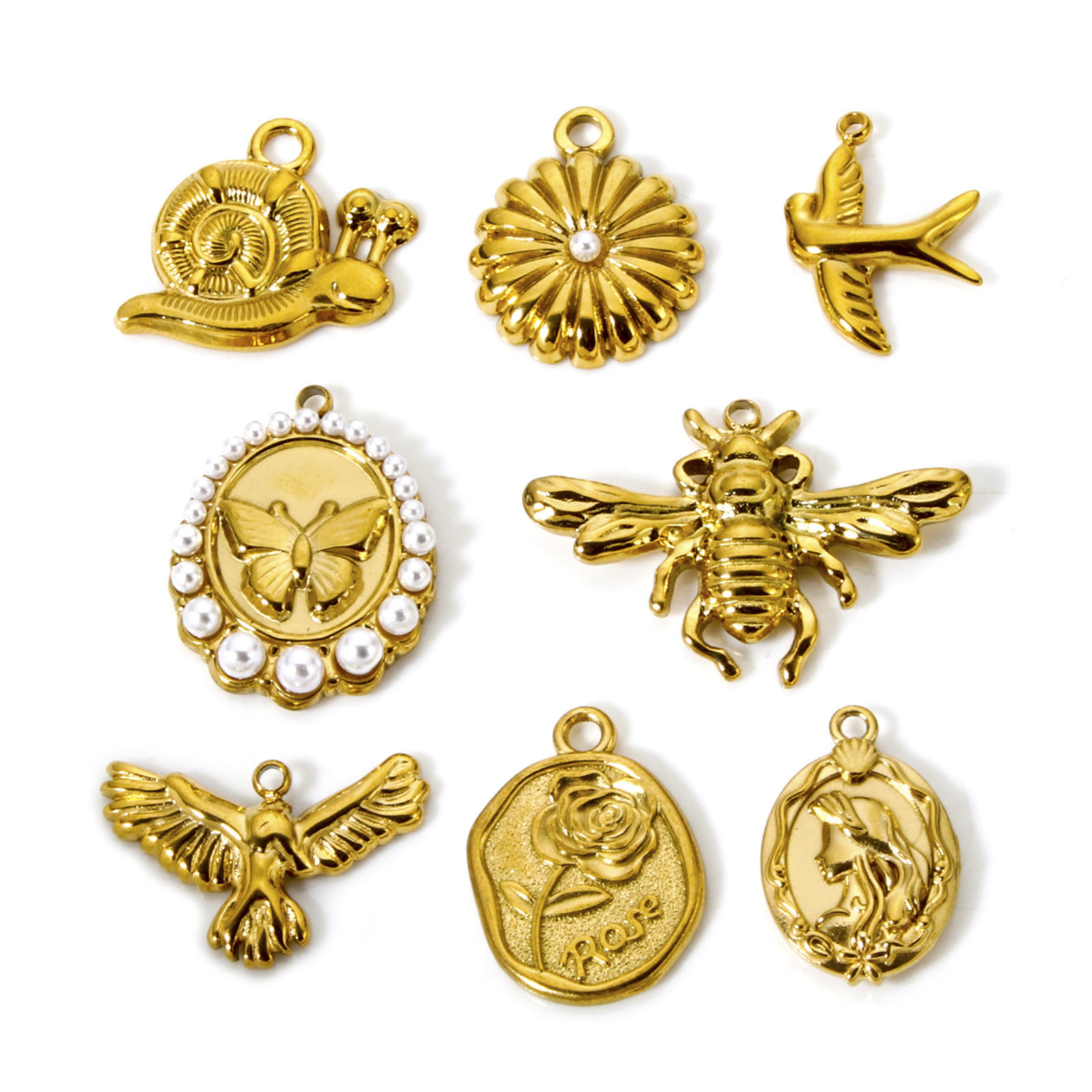 Picture of Eco-friendly PVD Vacuum Plating 304 Stainless Steel Pendants 18K Real Gold Plated