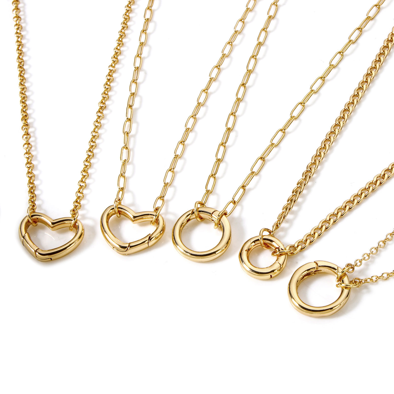 Picture of Brass Link Chain Necklace 18K Gold Plated With Spring Ring Clasp