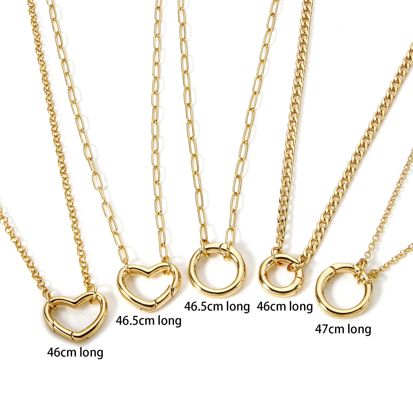 Picture of Brass Link Chain Necklace 18K Gold Plated With Spring Ring Clasp