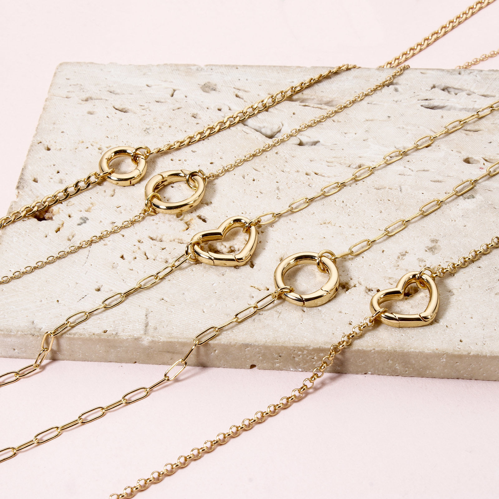 Picture of Brass Link Chain Necklace 18K Gold Plated With Spring Ring Clasp