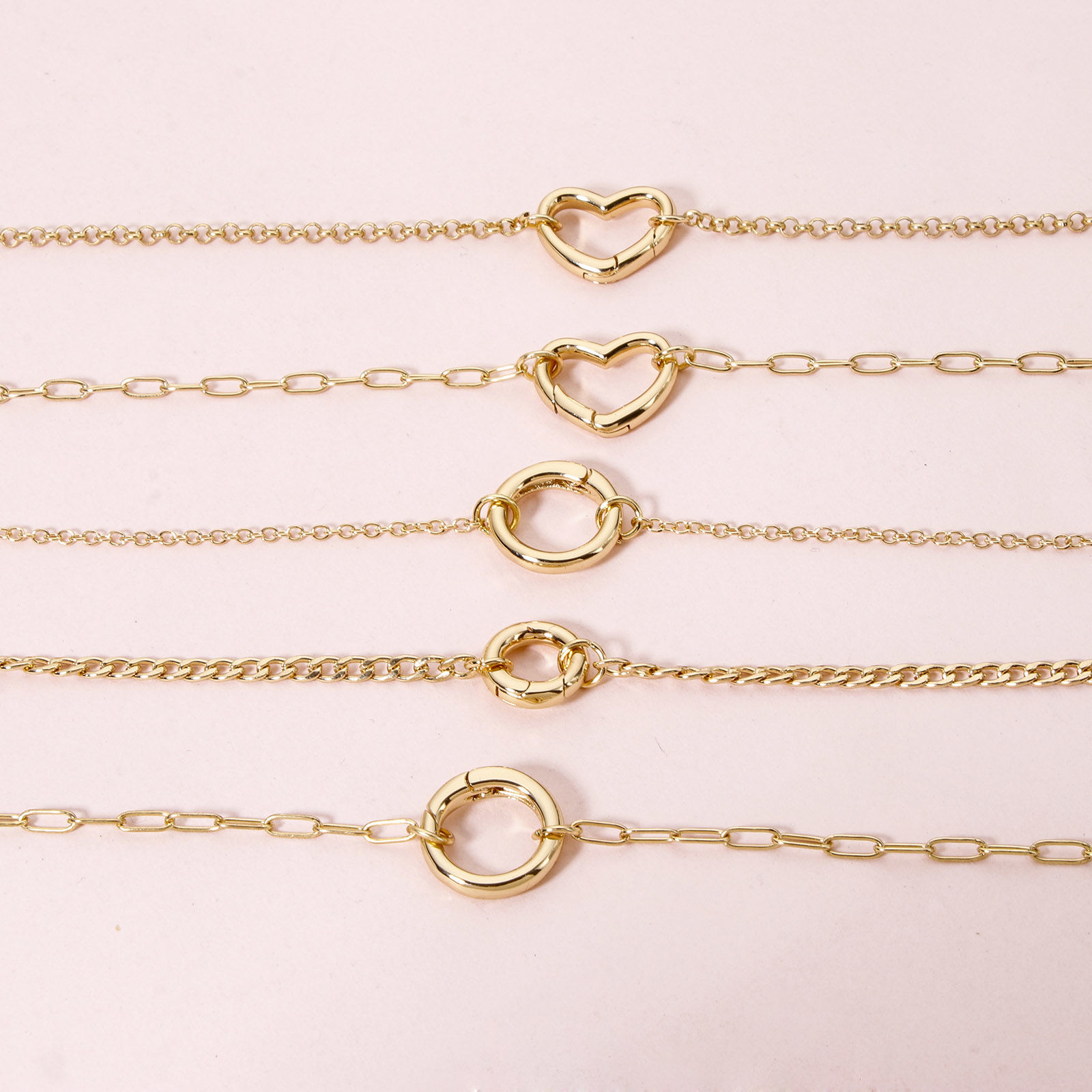 Picture of Brass Link Chain Necklace 18K Gold Plated With Spring Ring Clasp