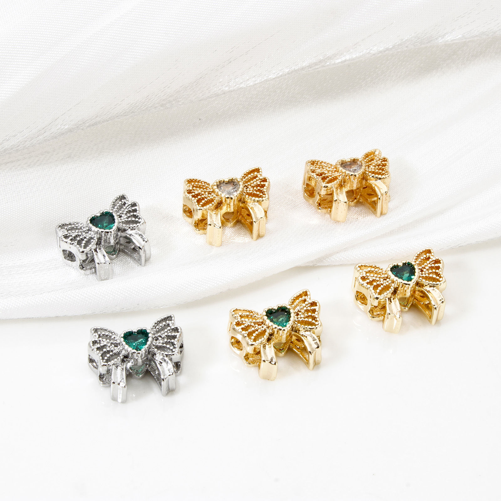 Picture of Eco-friendly Brass Clothes Beads For DIY Jewelry Making Real Gold Plated Butterfly Animal Hollow 11mm x 9mm, Hole: Approx 1.6mm