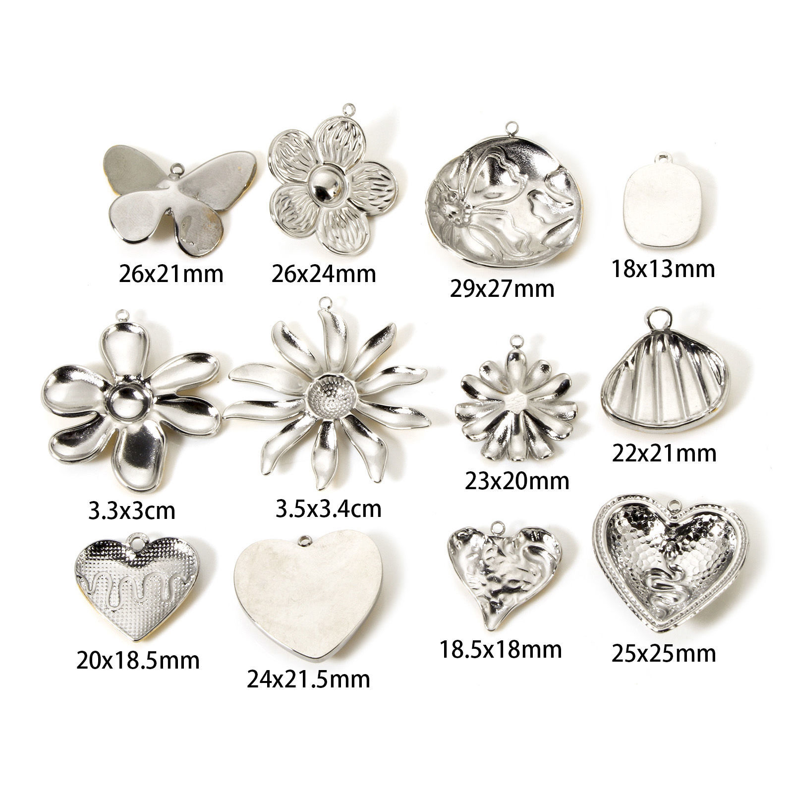 Picture of Eco-friendly PVD Vacuum Plating 304 Stainless Steel Charms 18K Real Gold Plated & Silver Tone Two Tone