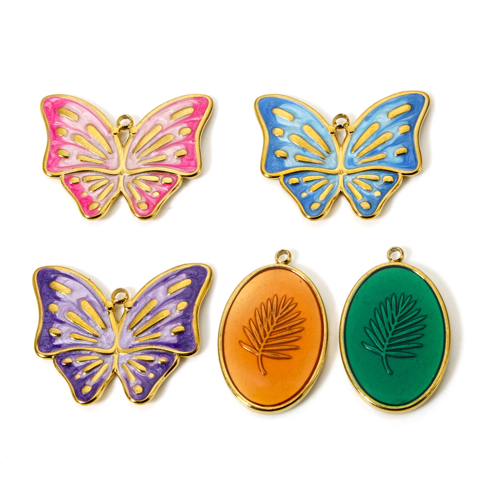 Picture of Eco-friendly PVD Vacuum Plating 304 Stainless Steel Pendants 18K Real Gold Plated Enamel