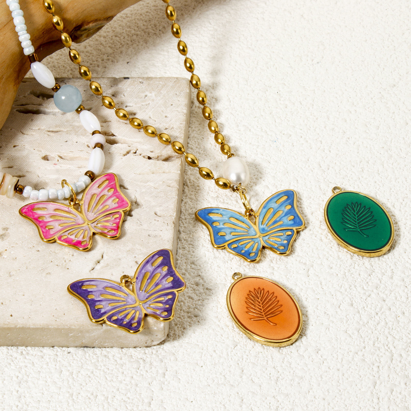 Picture of Eco-friendly PVD Vacuum Plating 304 Stainless Steel Pendants 18K Real Gold Plated Enamel