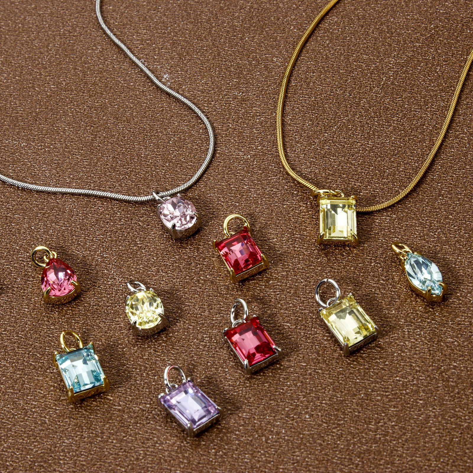 Bild von Umweltfreundlich Messing und Glas Geometrisch Charms Echt Platin plattiert Bunt