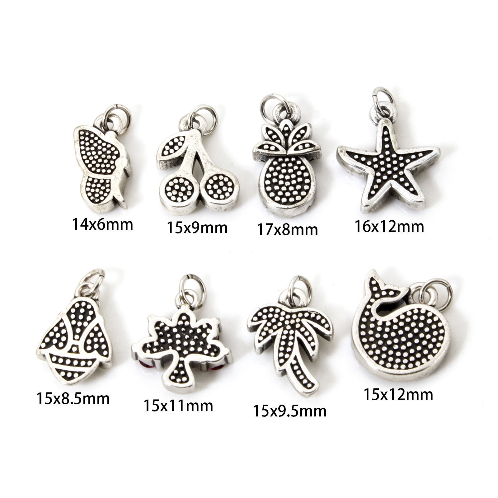 Изображение 2 ШТ Экологичный Латунь Подвески Античное Серебро Дерево Насекомые Бижутерия усыпанная мелким фианит