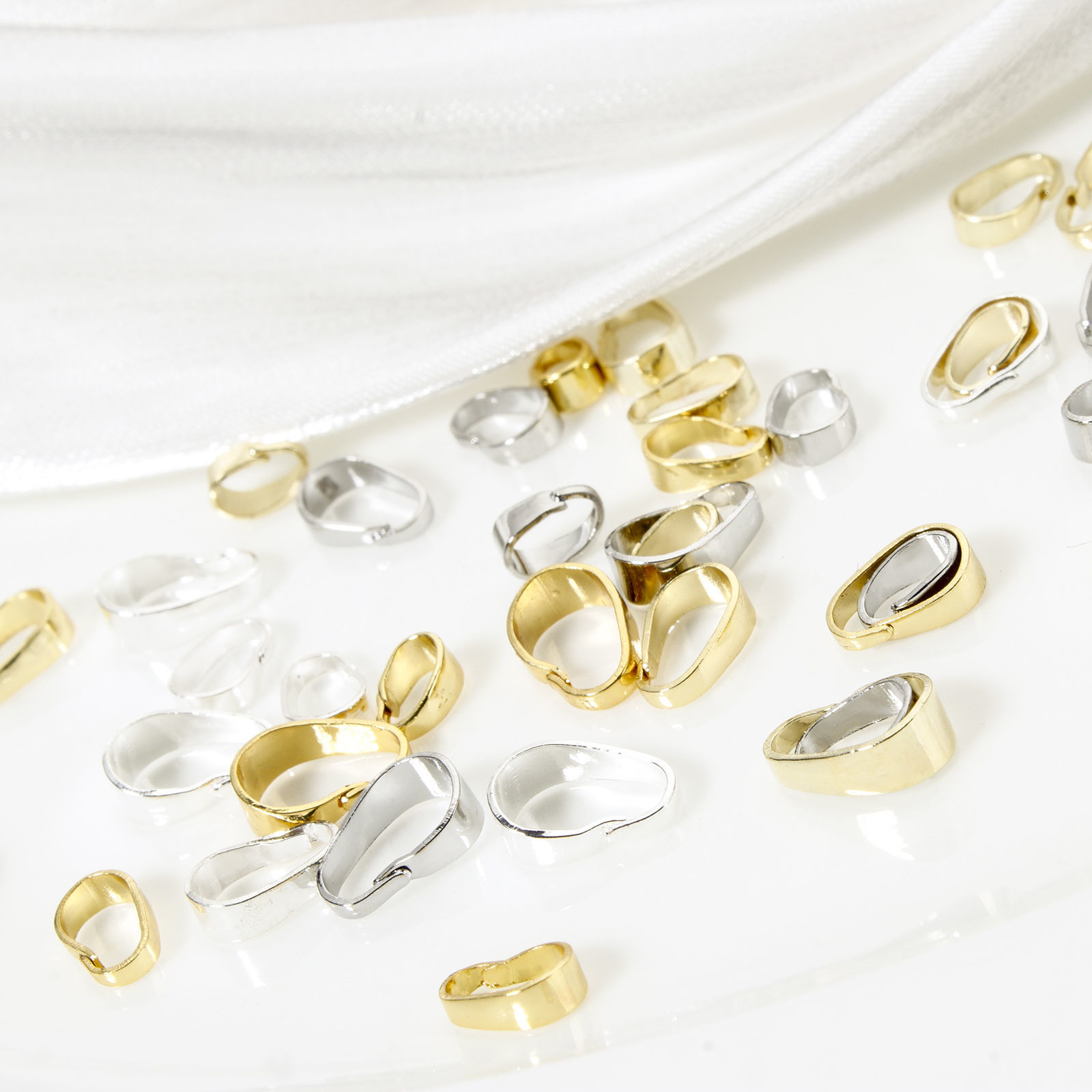 Picture of Eco-friendly Brass Pendant Pinch Bails Clasps Real Gold Plated