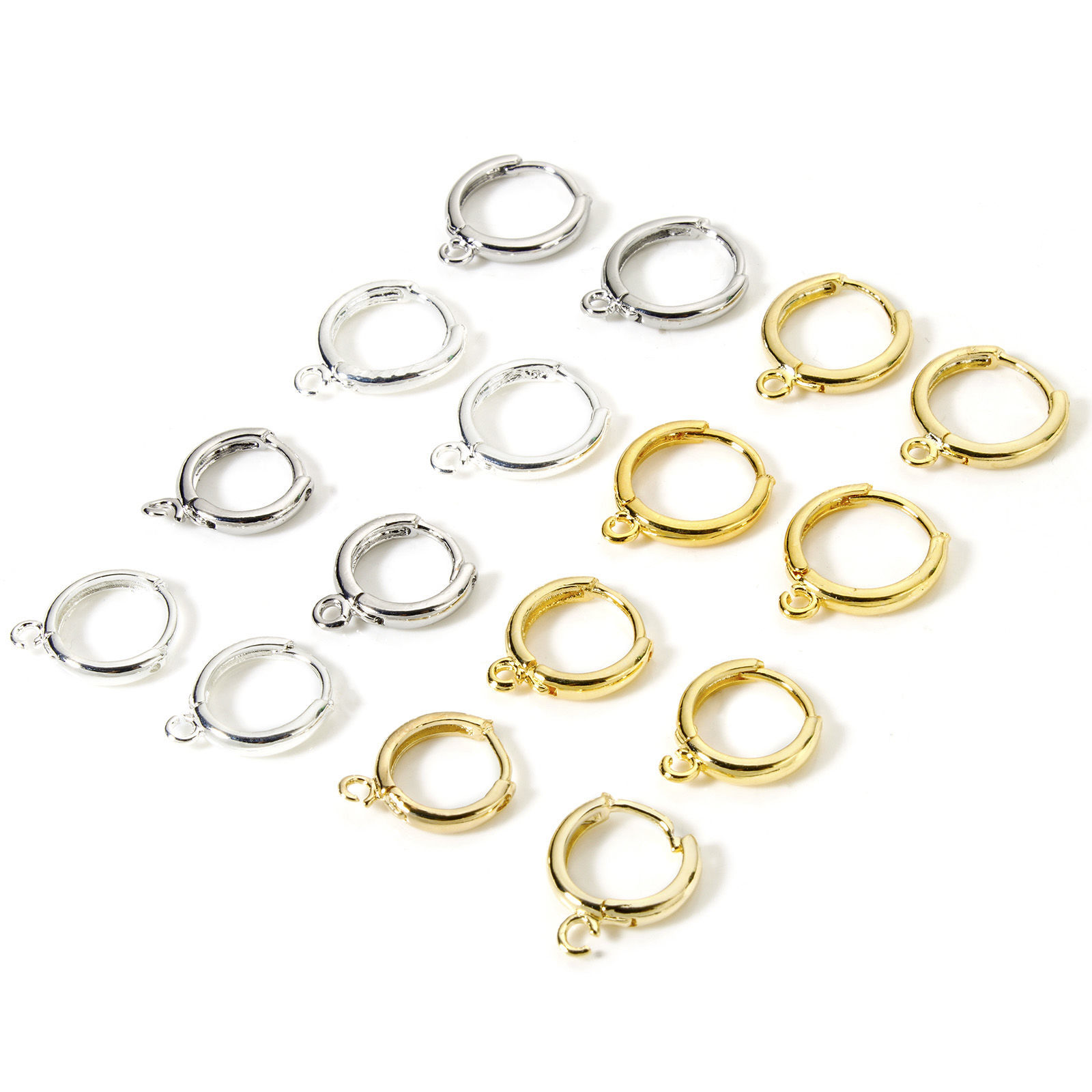 Bild von Umweltfreundlich Messing Hoop Ohrringe Echtgold plattiert Rund Mit Öse