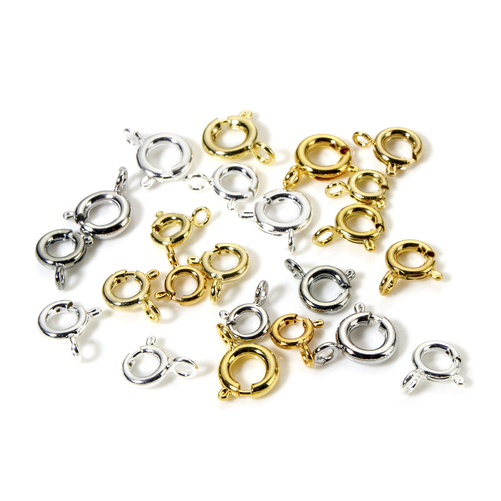 Picture of Eco-friendly Brass Bolt Spring Ring Clasps Round Real Gold Plated