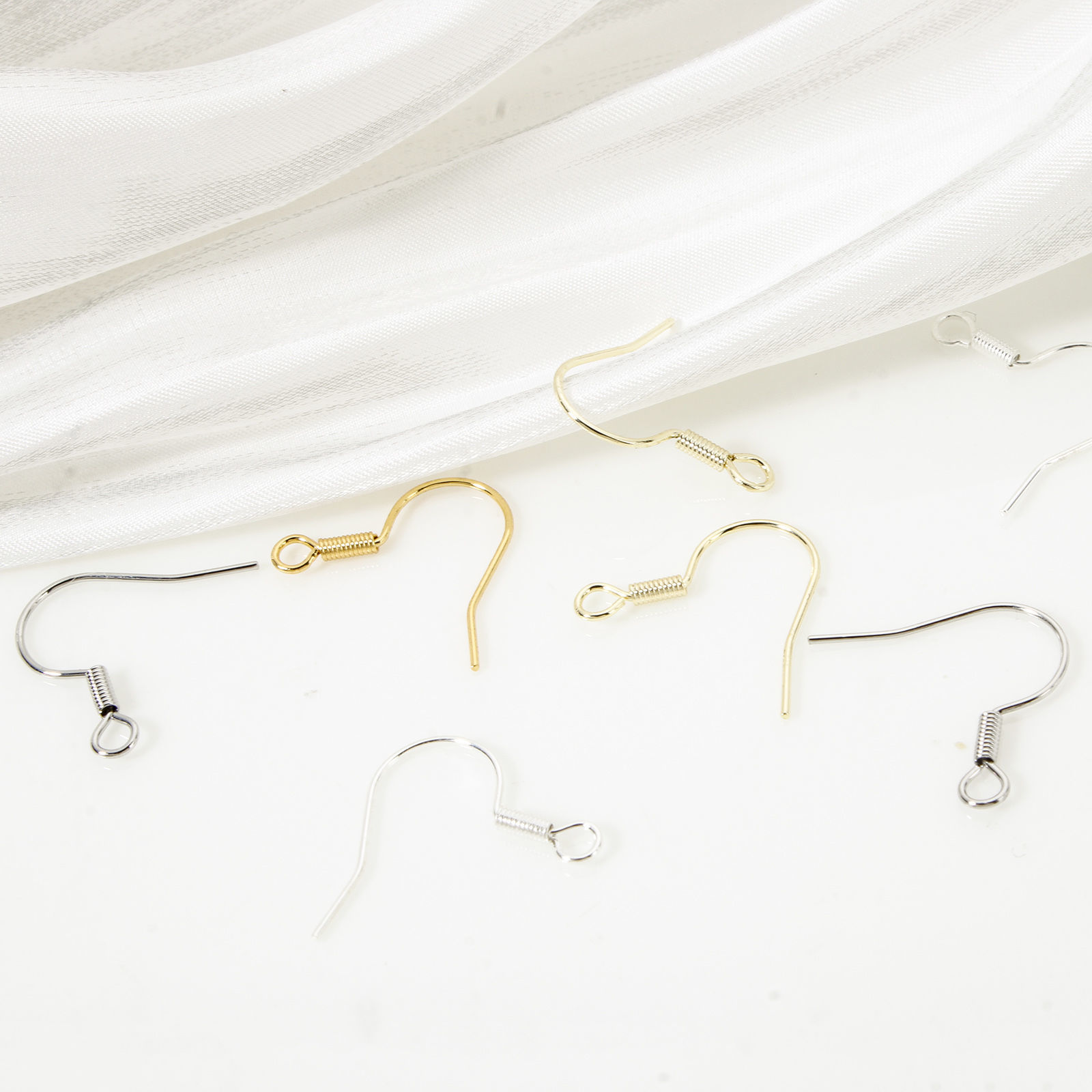 Picture of Eco-friendly Brass Ear Wire Hooks Earrings For DIY Jewelry Making Accessories Real Gold Plated Hook With Loop 18mm x 17mm, Post/ Wire Size: (22 gauge)