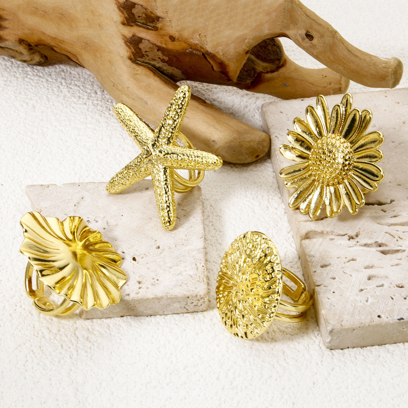 Изображение 1 ШТ Экологичный Стильный 18K настоящее золото с покрытием Латунь Открытый Кольца Для женщин День Святого Валентина